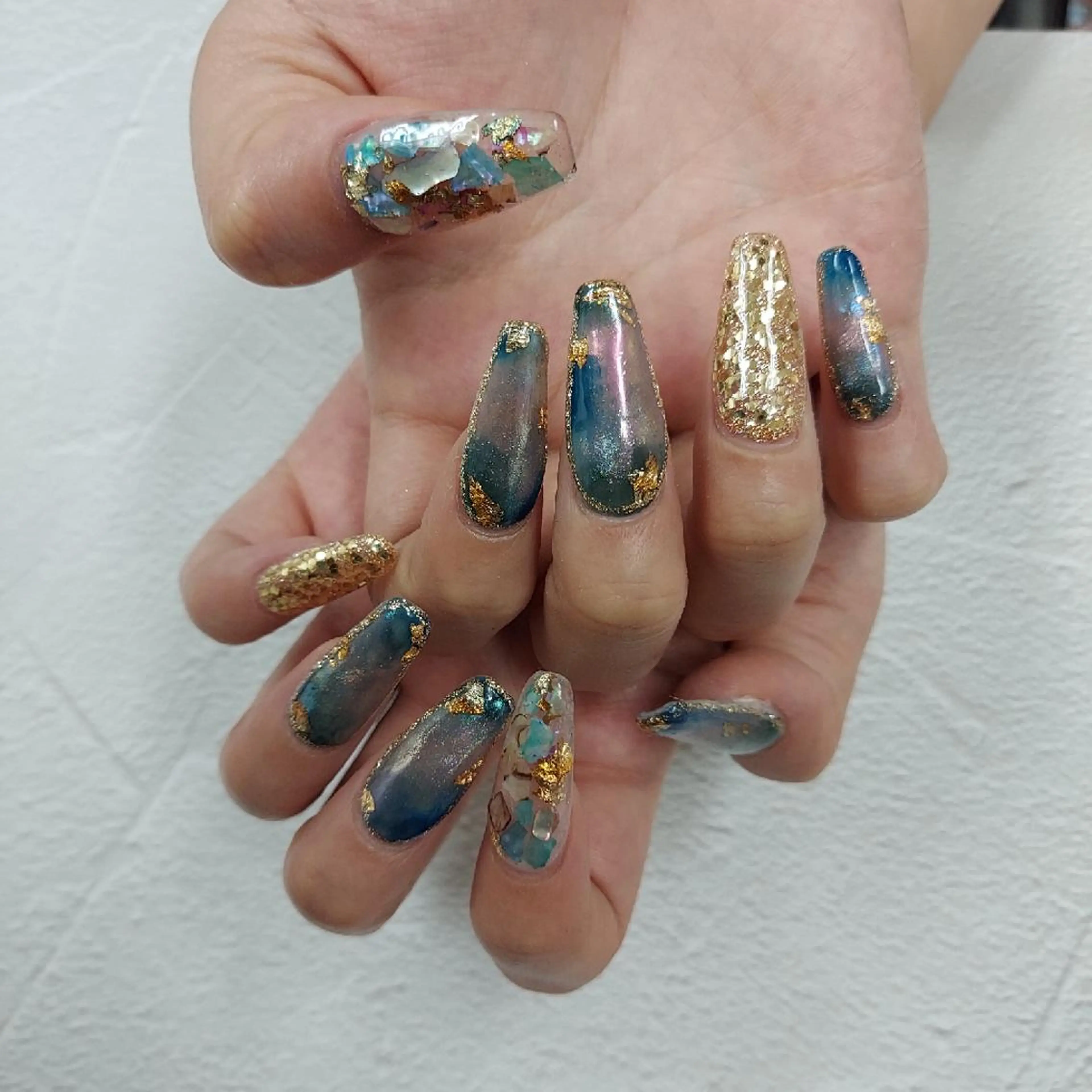 ネイル アートネイル ジェルネイル ミラーネイル 持ち込み ニュアンスネイル 河野ちえ (雑誌掲載サロン)のネイルデザイン