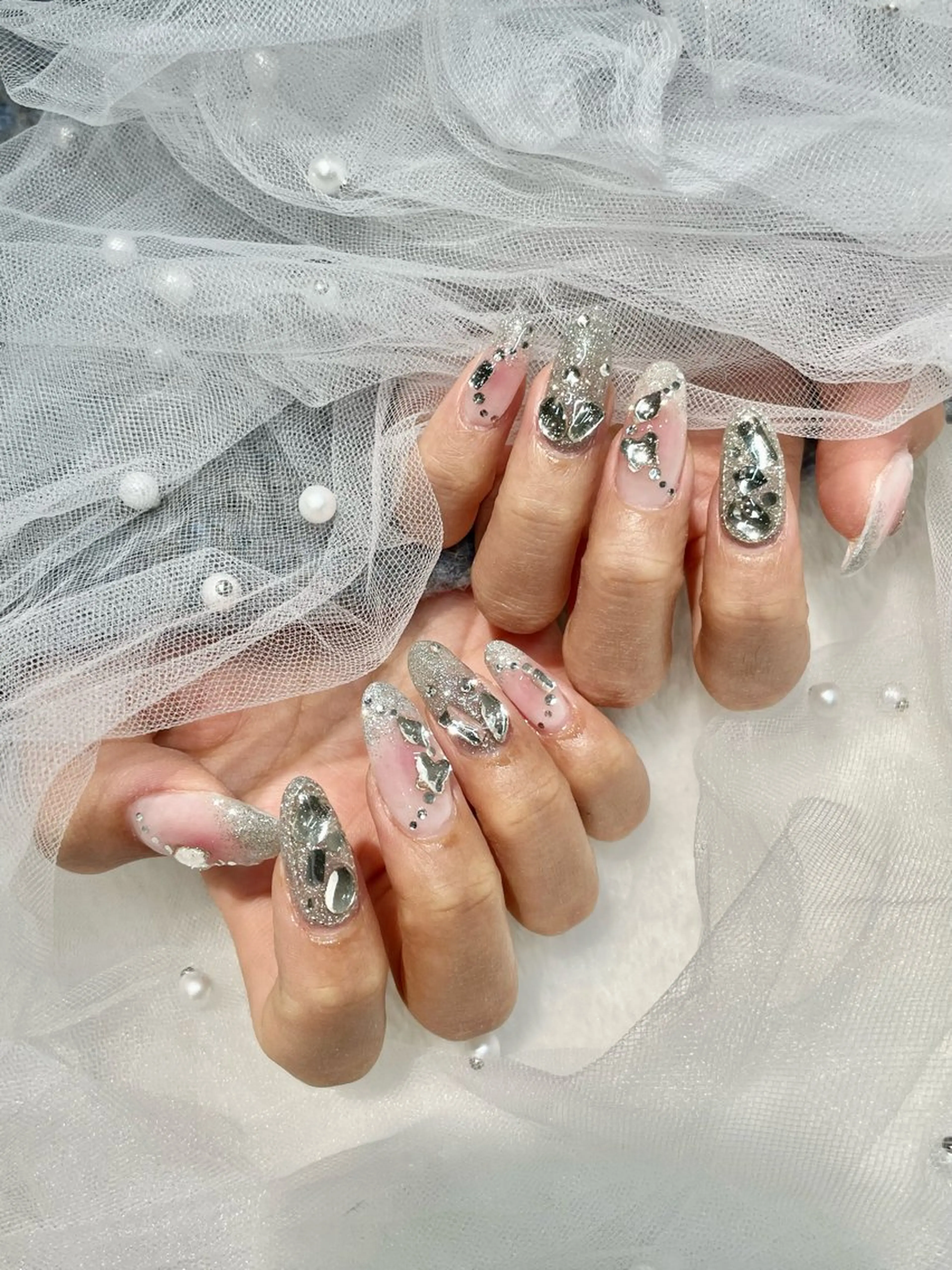ネイル チークネイル 春ネイル ワンホンネイル ハンドネイル I-nail Moeのネイルデザイン