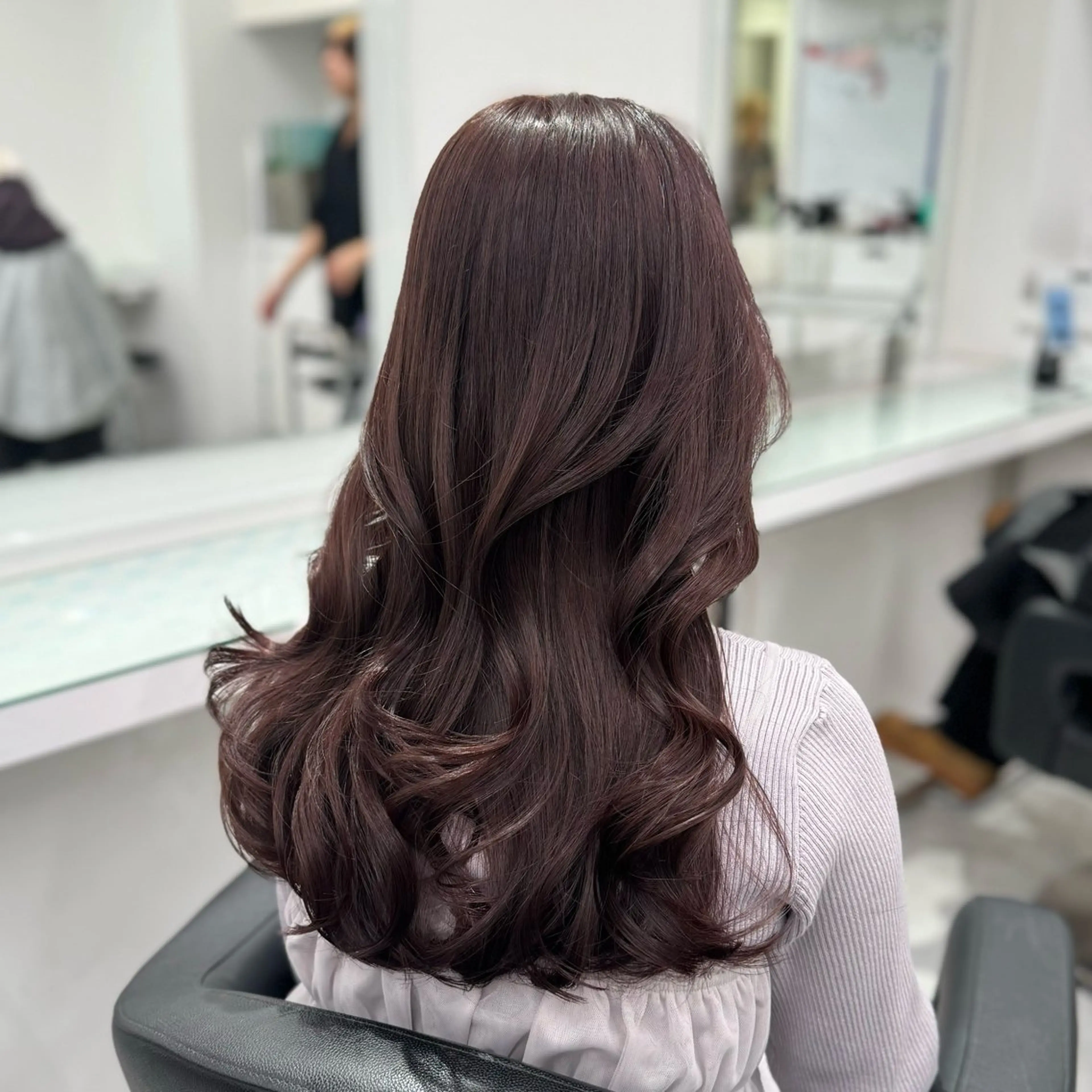 ロング カラー カット ヘアカラー トリートメント 韓国っぽ♡寒色/暗髪 🫧MOEKA🦋のヘアスタイル
