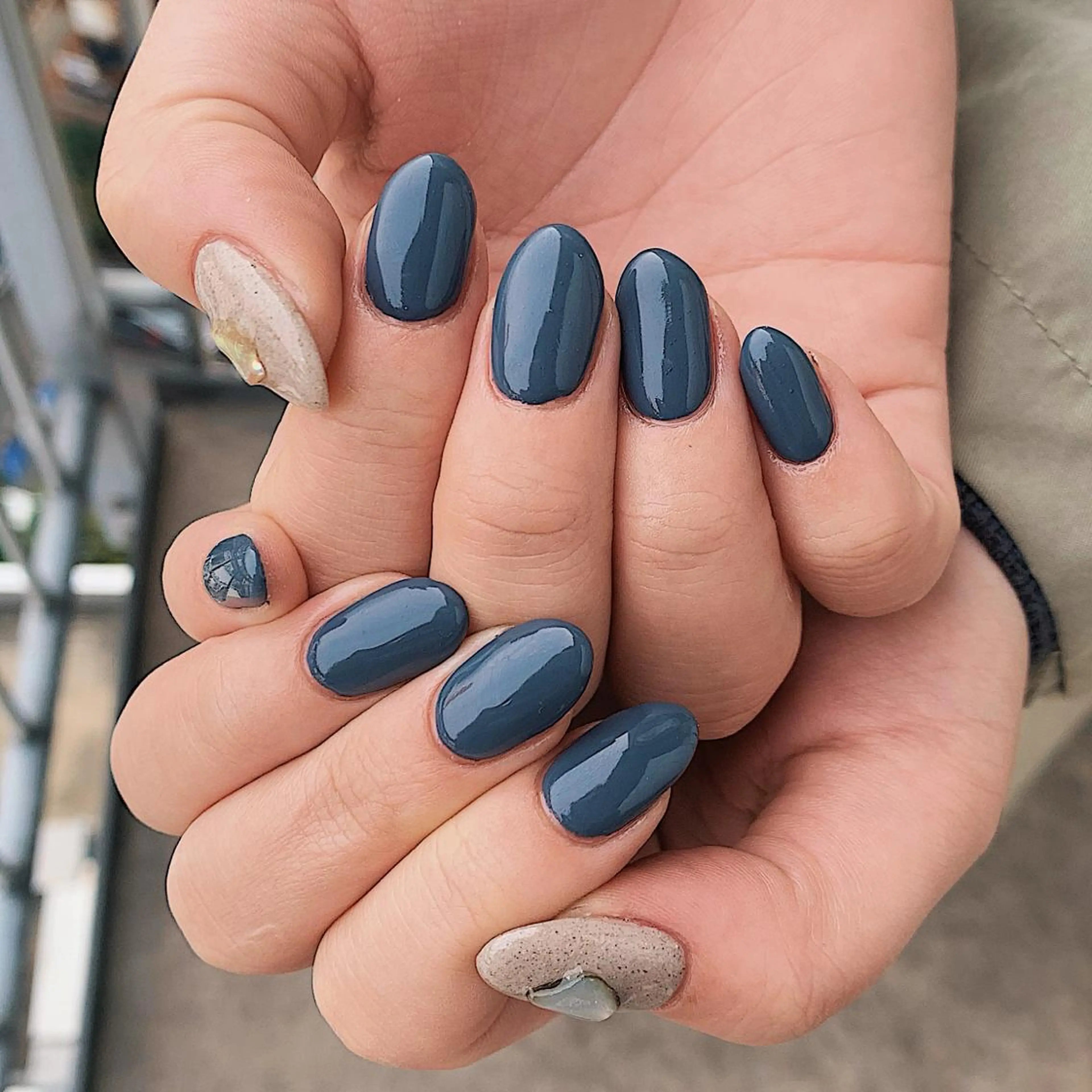 ネイル ブルー シンプルネイル tener 🧋yume🧋のネイルデザイン