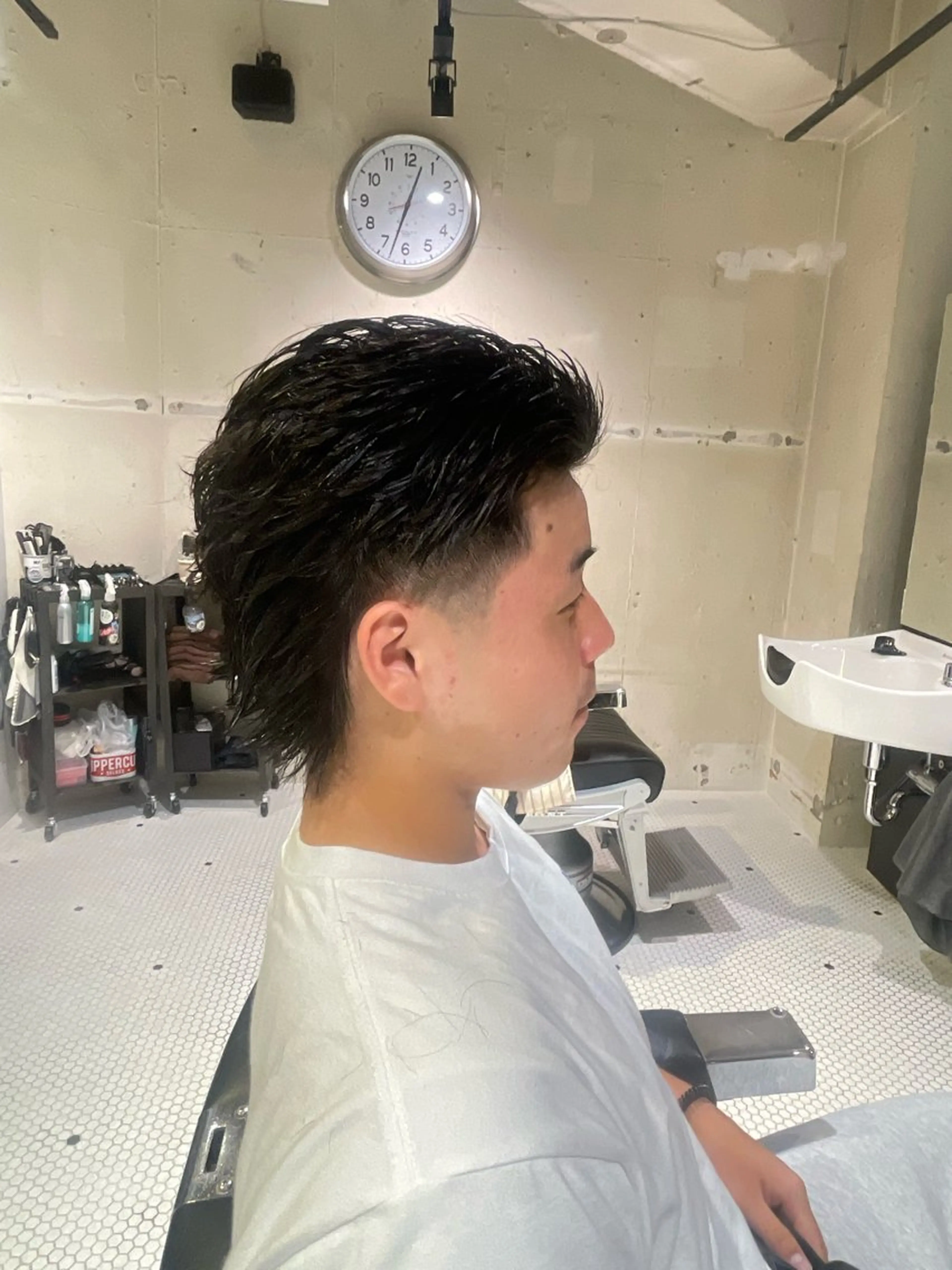 メンズ フェードカット マレットヘア 池田 丈也のヘアスタイル