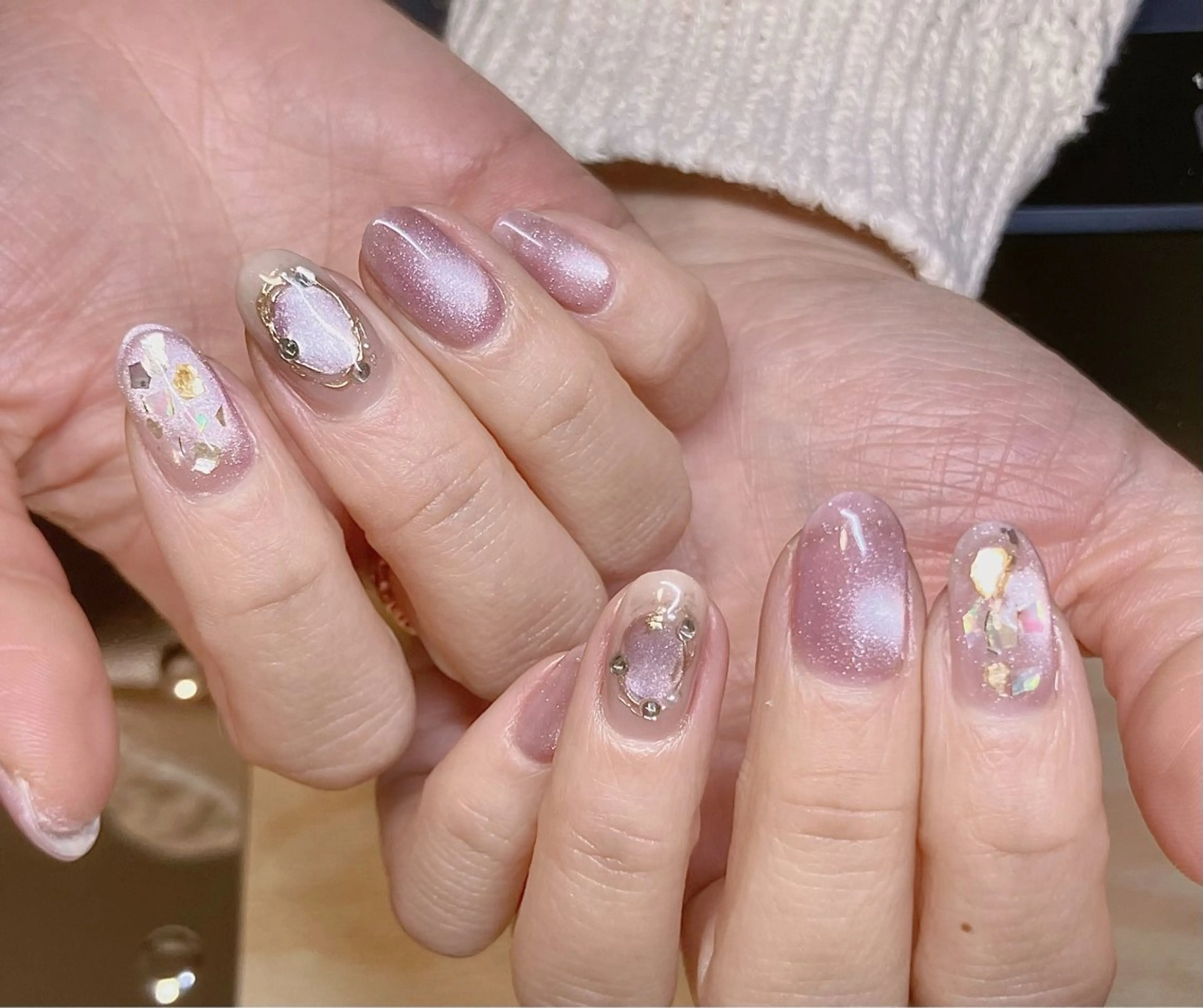 ネイル アートネイル ジェルネイル キラキラネイル マグネットネイル 大理石ネイル(マーブル) ハンドネイル RinRin　nail所属・孔 ジンシェンのネイルデザイン