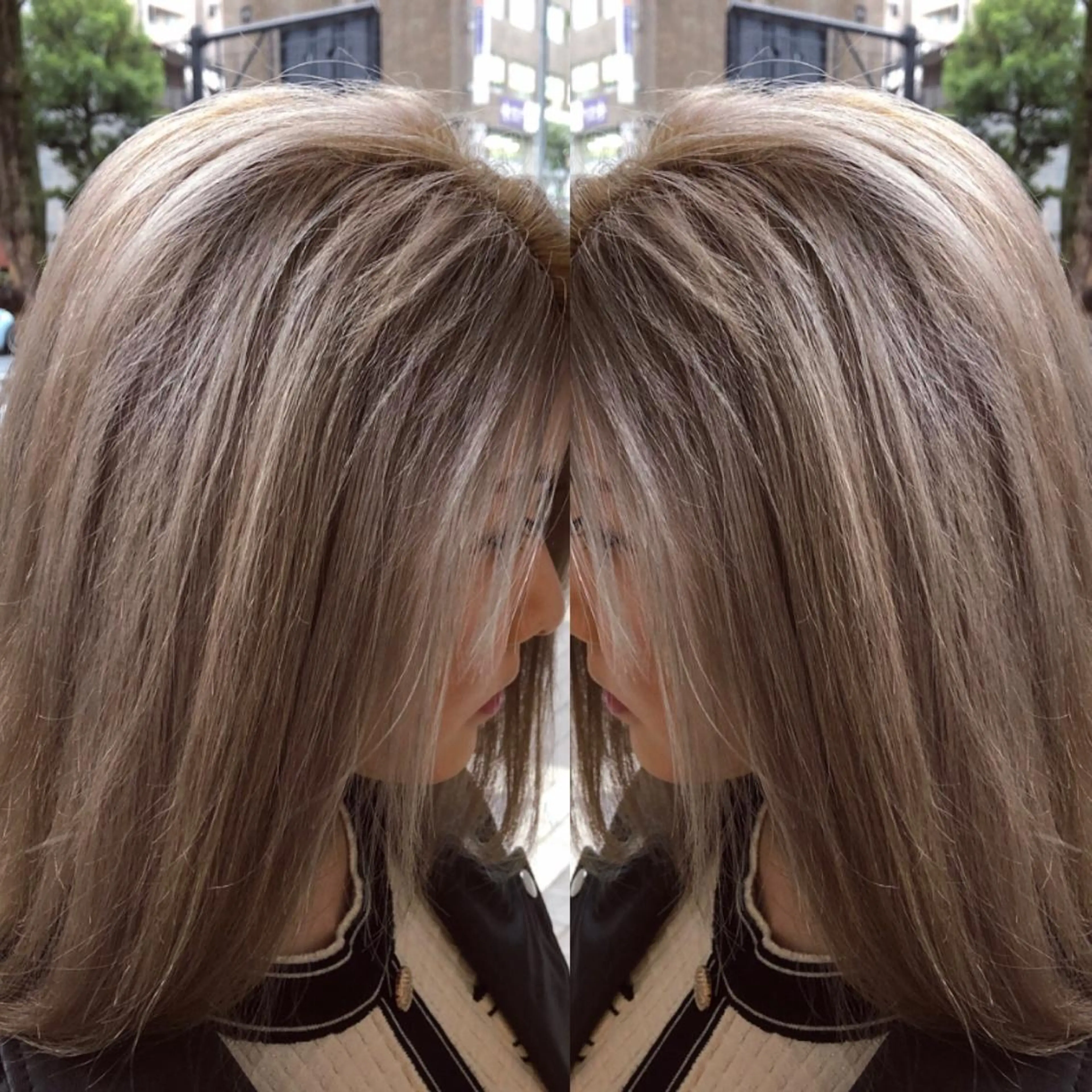ショート カラー ハイダメージ毛 縮毛矯正のヘアスタイル