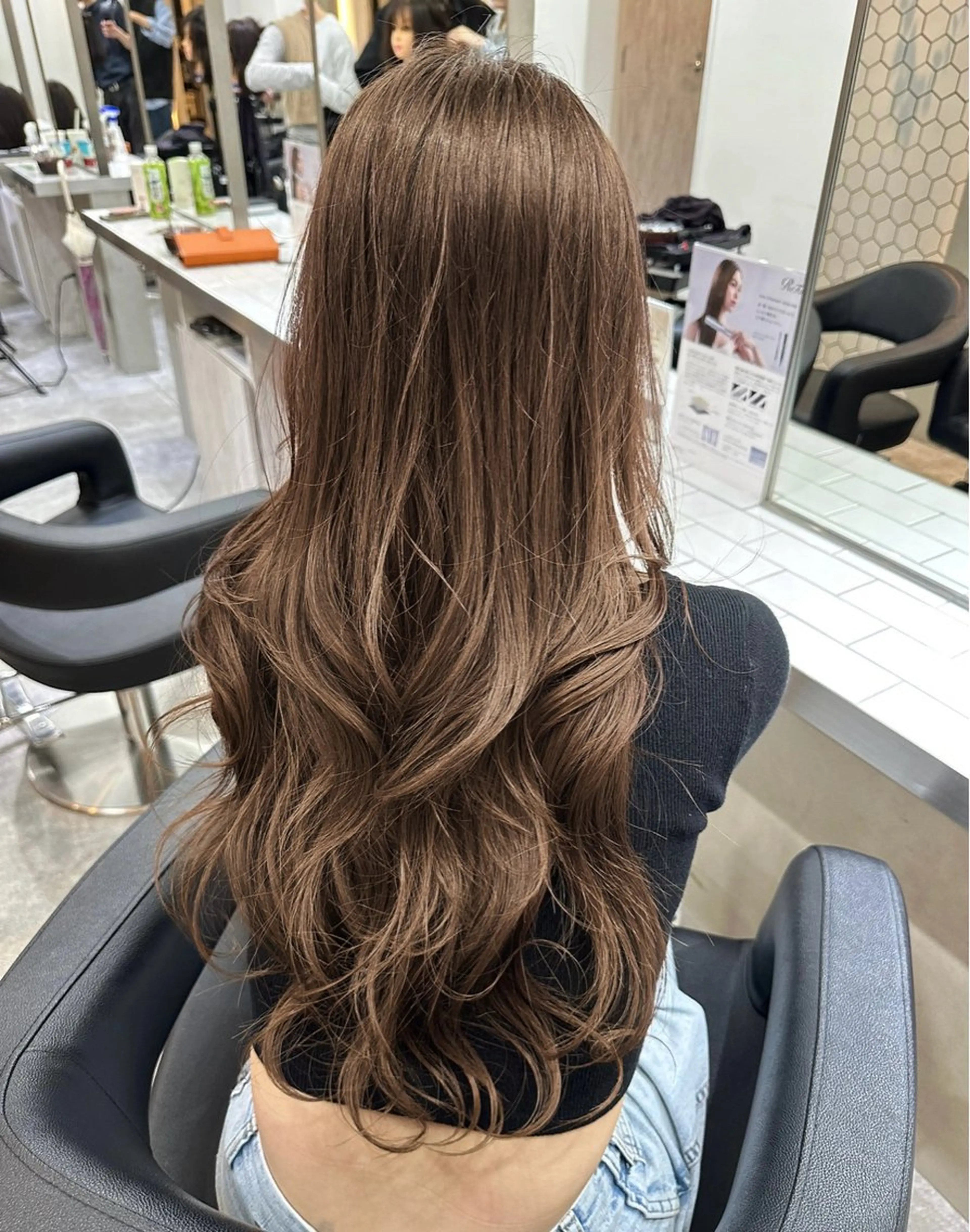 ロング カラー カット ヘアカラー トリートメント レイヤー 顔周り グレージュ/添田晃基のヘアスタイル