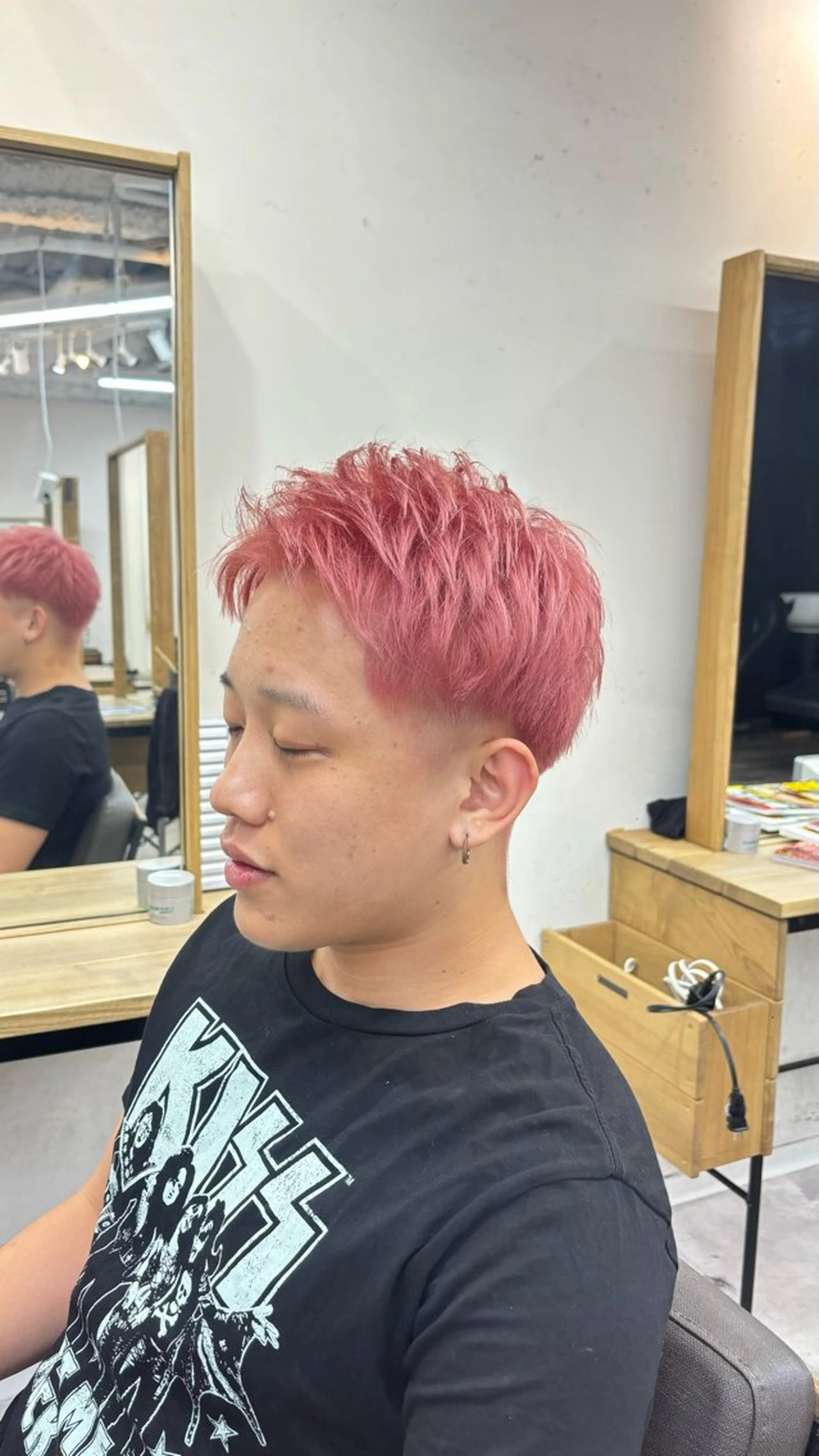ショート カラー メンズ ダブルカラー ピンクカラー DIECE所属・渋谷【メンズ特化】 レンのヘアスタイル