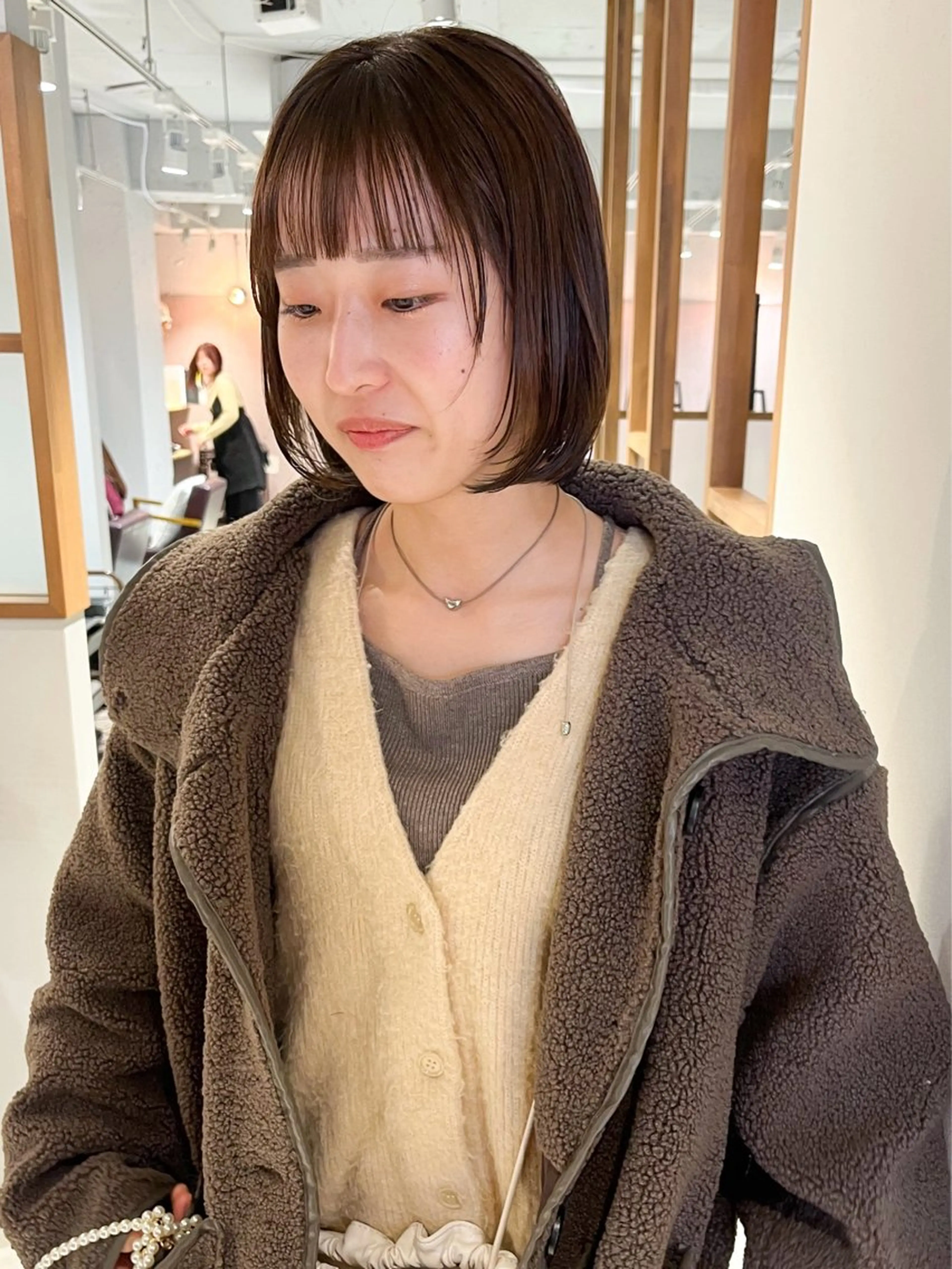 ショート カット 縮毛矯正 トリートメント ぷつっとボブ/ 縮毛矯正 久保田彩菜のヘアスタイル