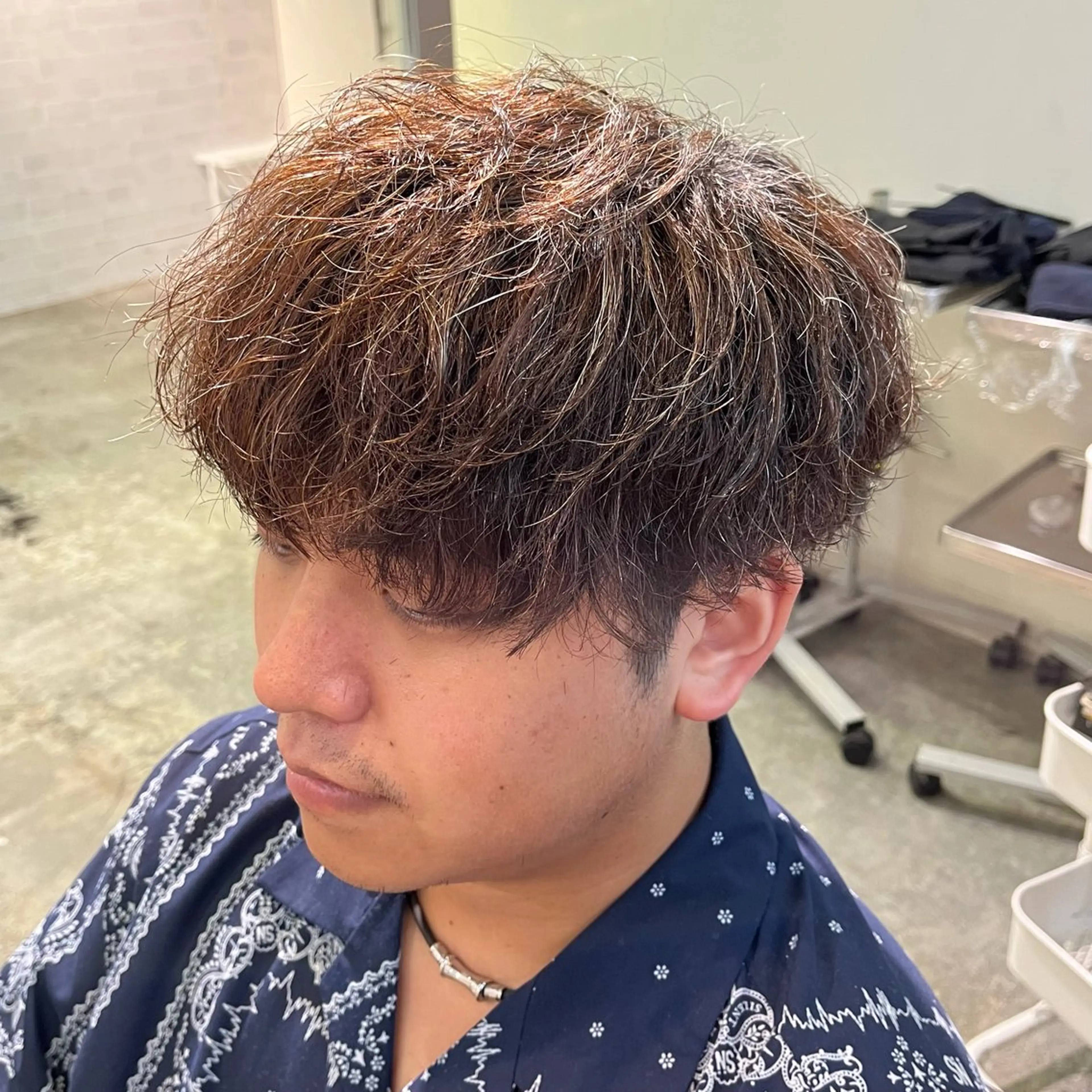 パーマ メンズ カット パーマ men′s特化🌙 マッシュyuzukiのヘアスタイル
