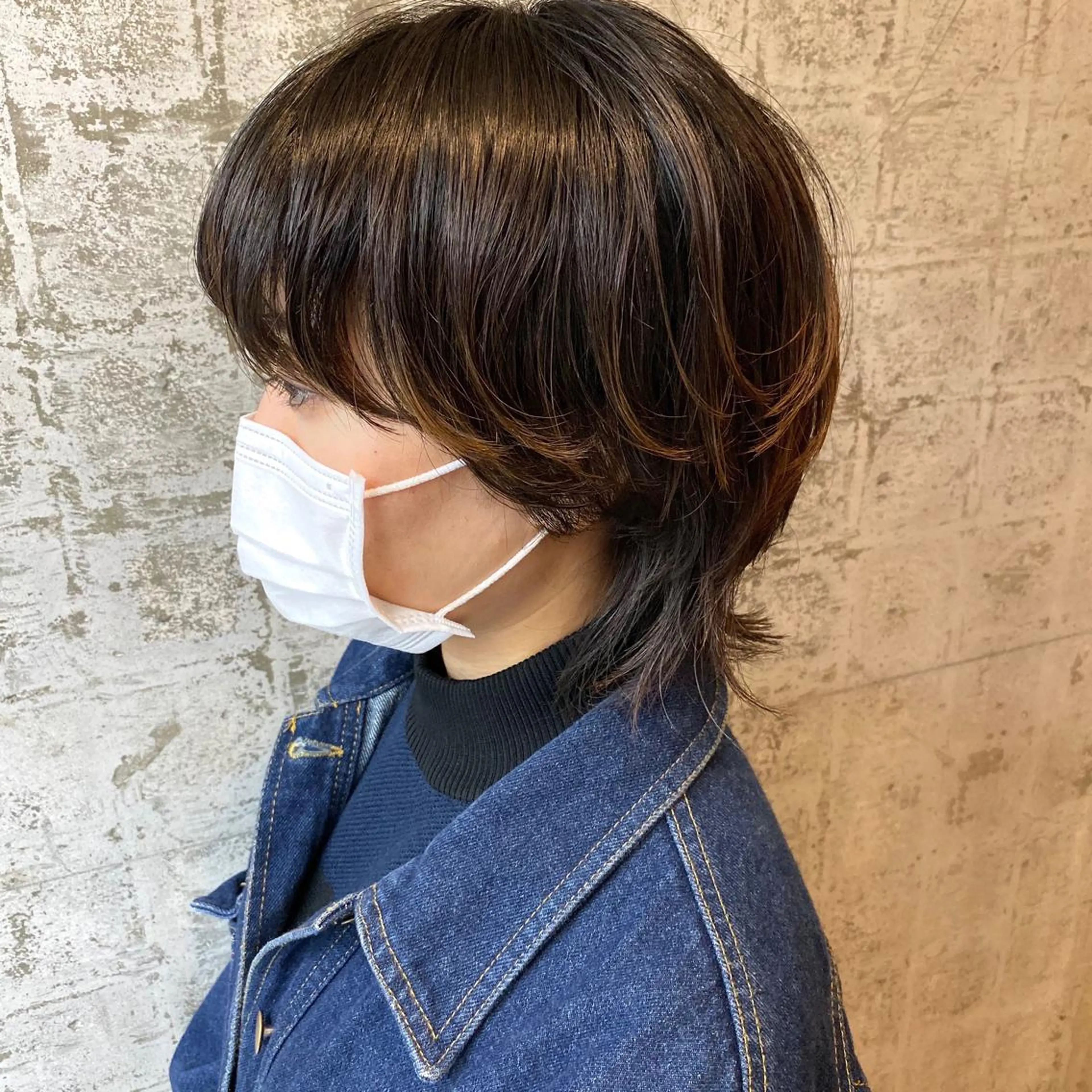 ミディアム ウルフカット 高橋 舟太郎のヘアスタイル