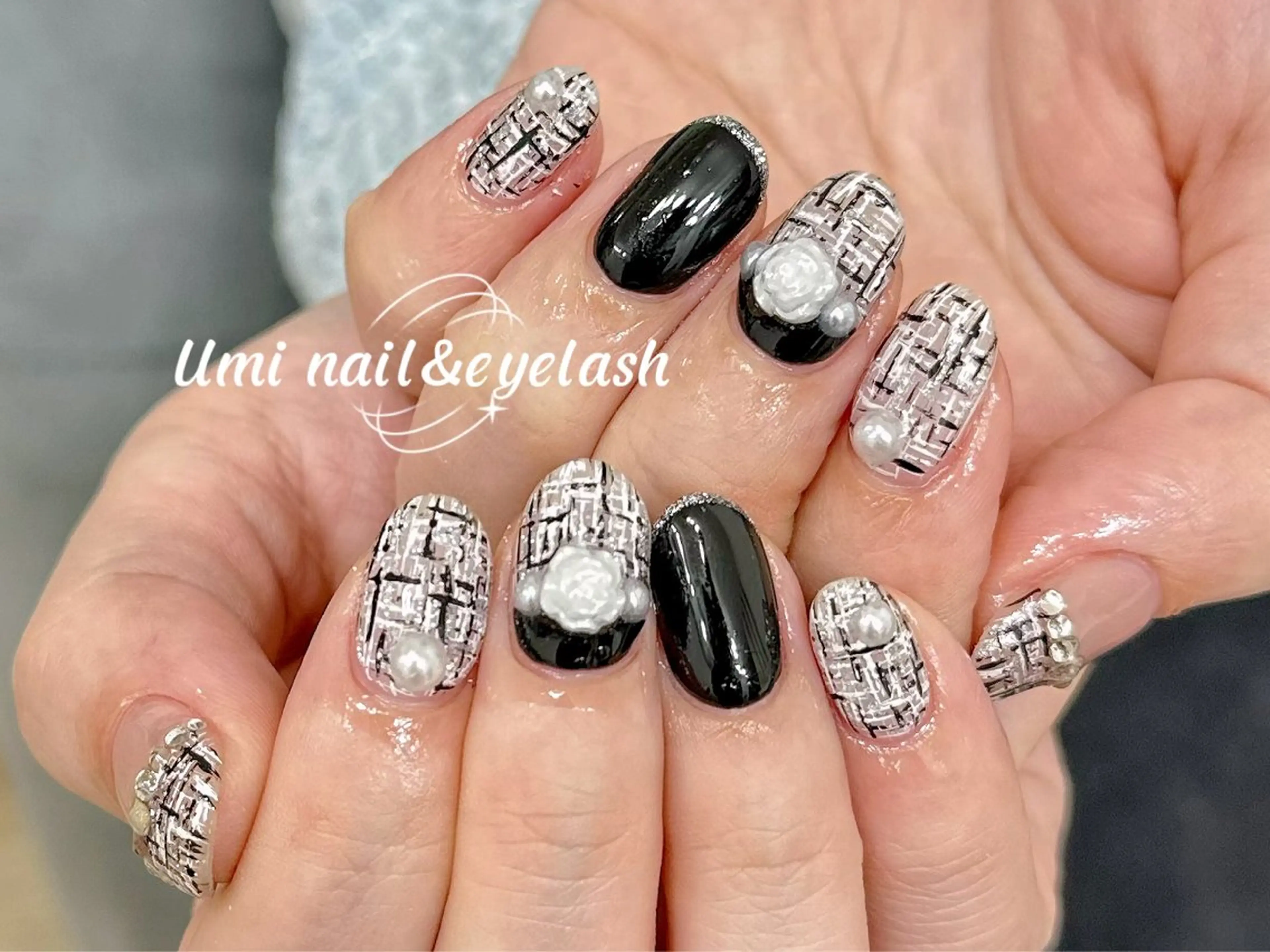 ネイル ツイードネイル ハンドネイル Umi nail& eyelashのネイルデザイン