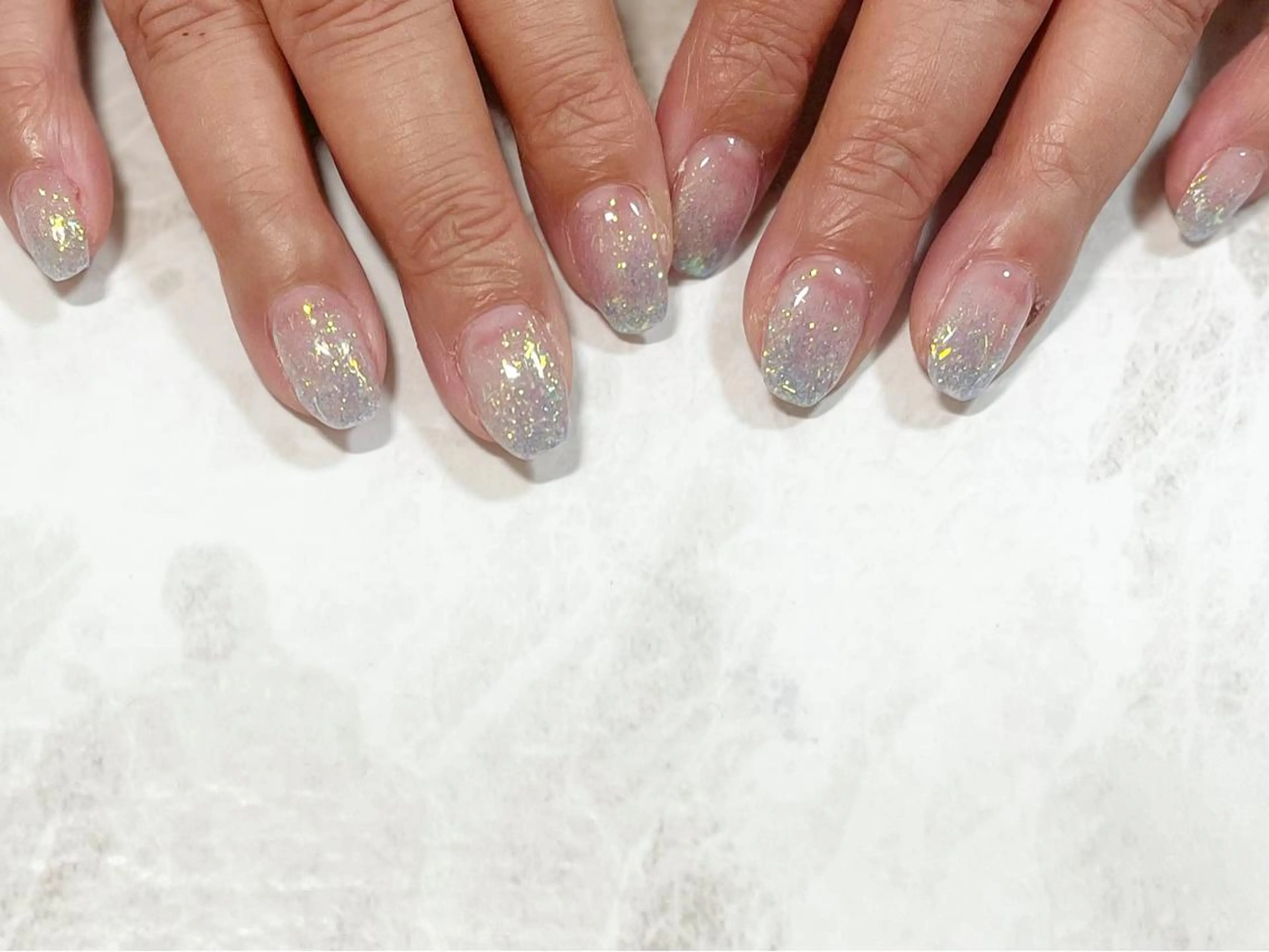 ネイル フットネイル キラキラネイル ニュアンスネイル シンプルネイル 春ネイル ネイル フフラ所属・nail fufla ♡yamane♡のネイルデザイン