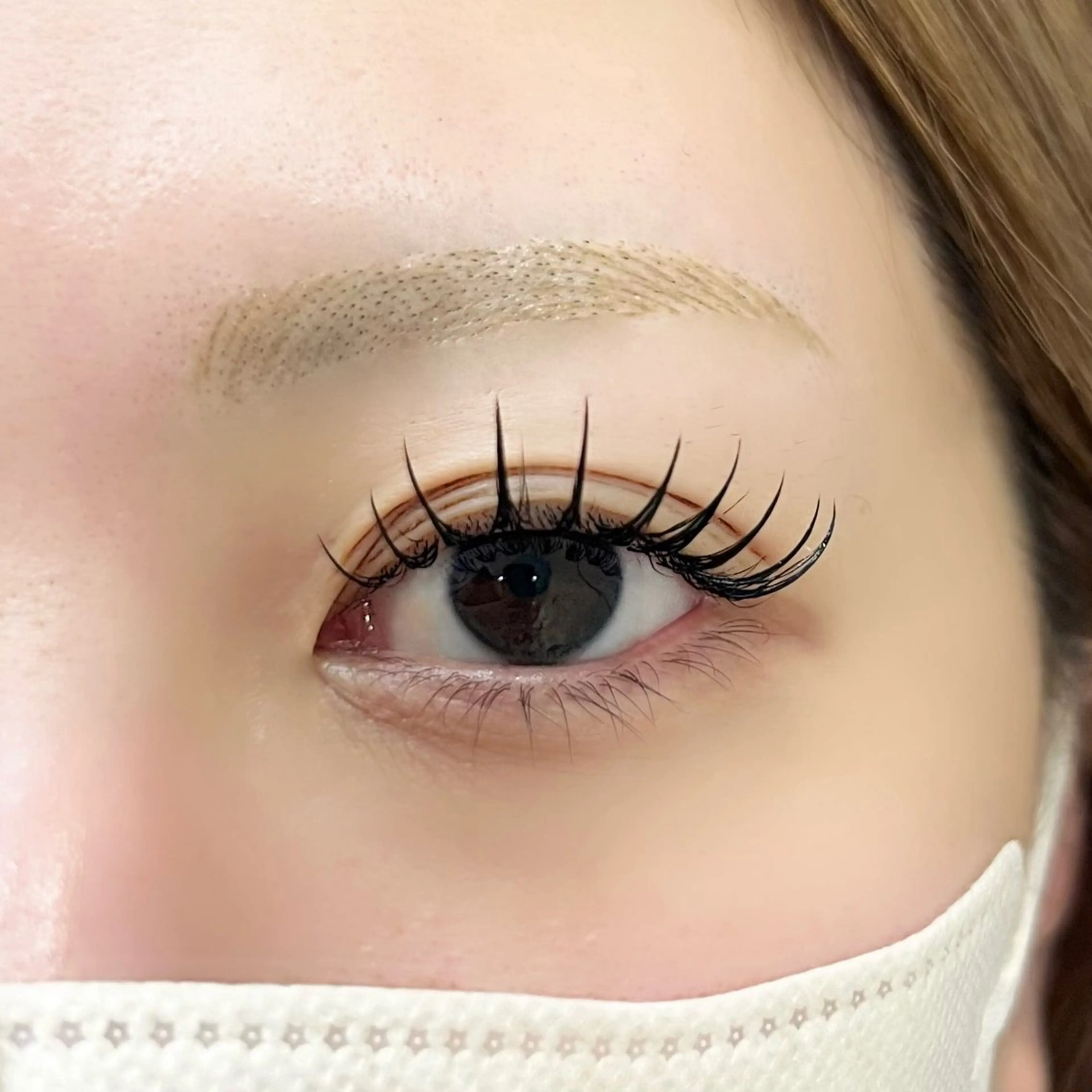 マツエク・マツパ フラットラッシュ 目尻長め moana nonのマツエク・マツパデザイン