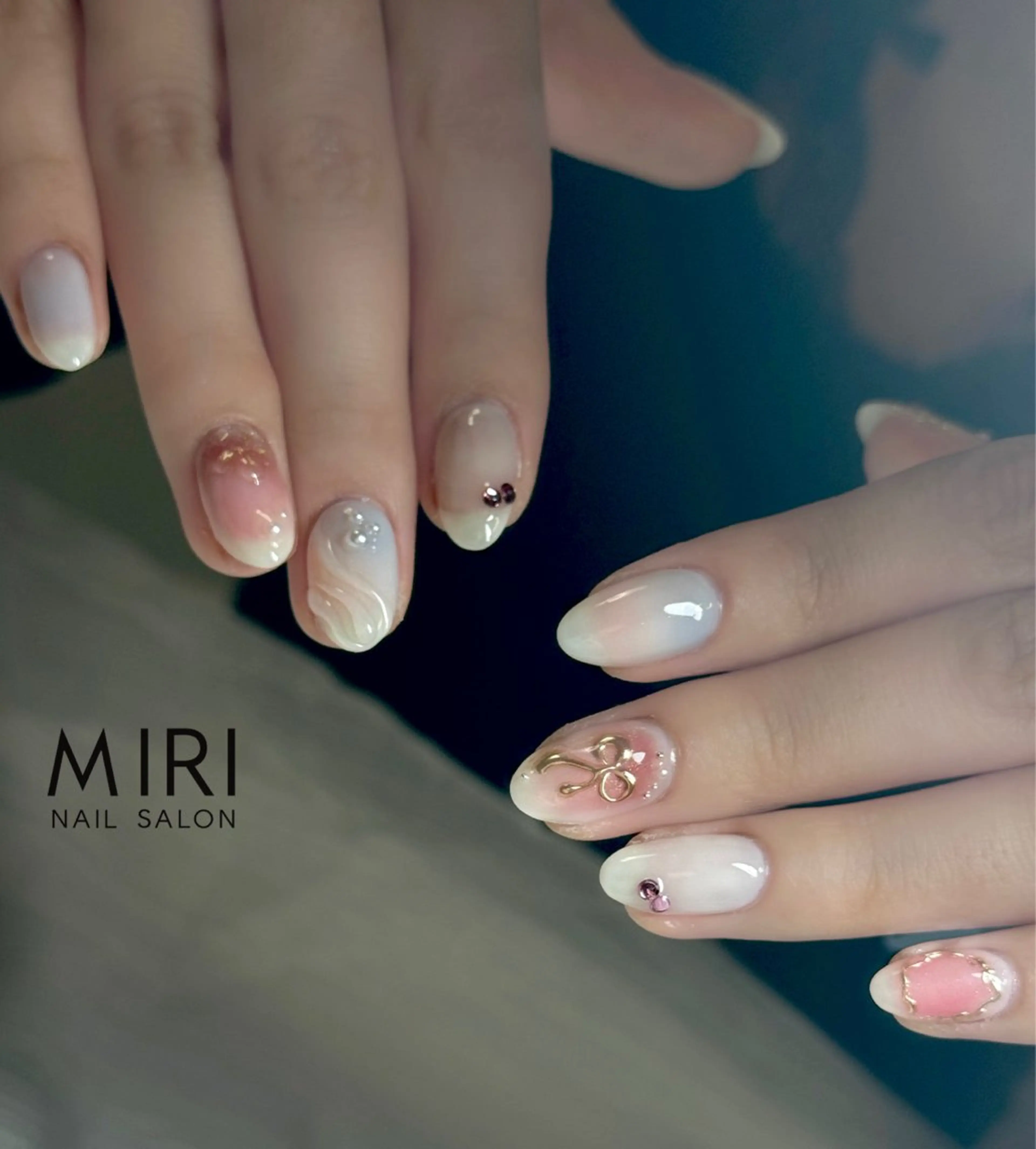 ネイル フットネイル ジェルネイル マグネットネイル 持ち込み ニュアンスネイル Miri nail salonのネイルデザイン