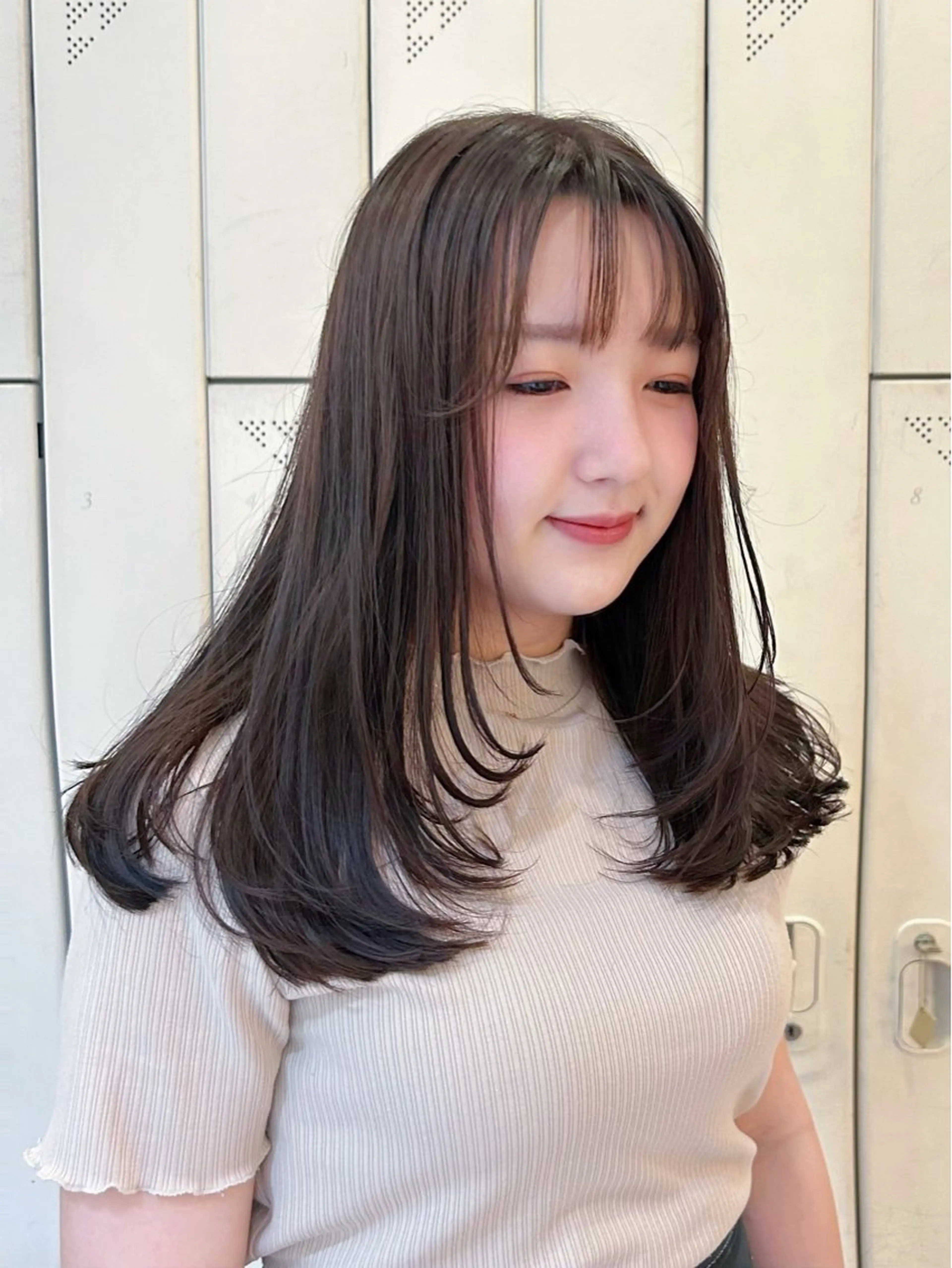 ロング レイヤーカット カット ヘアカラー トリートメント 梅田/透明感カラー ボブレイヤーきょうかのヘアスタイル