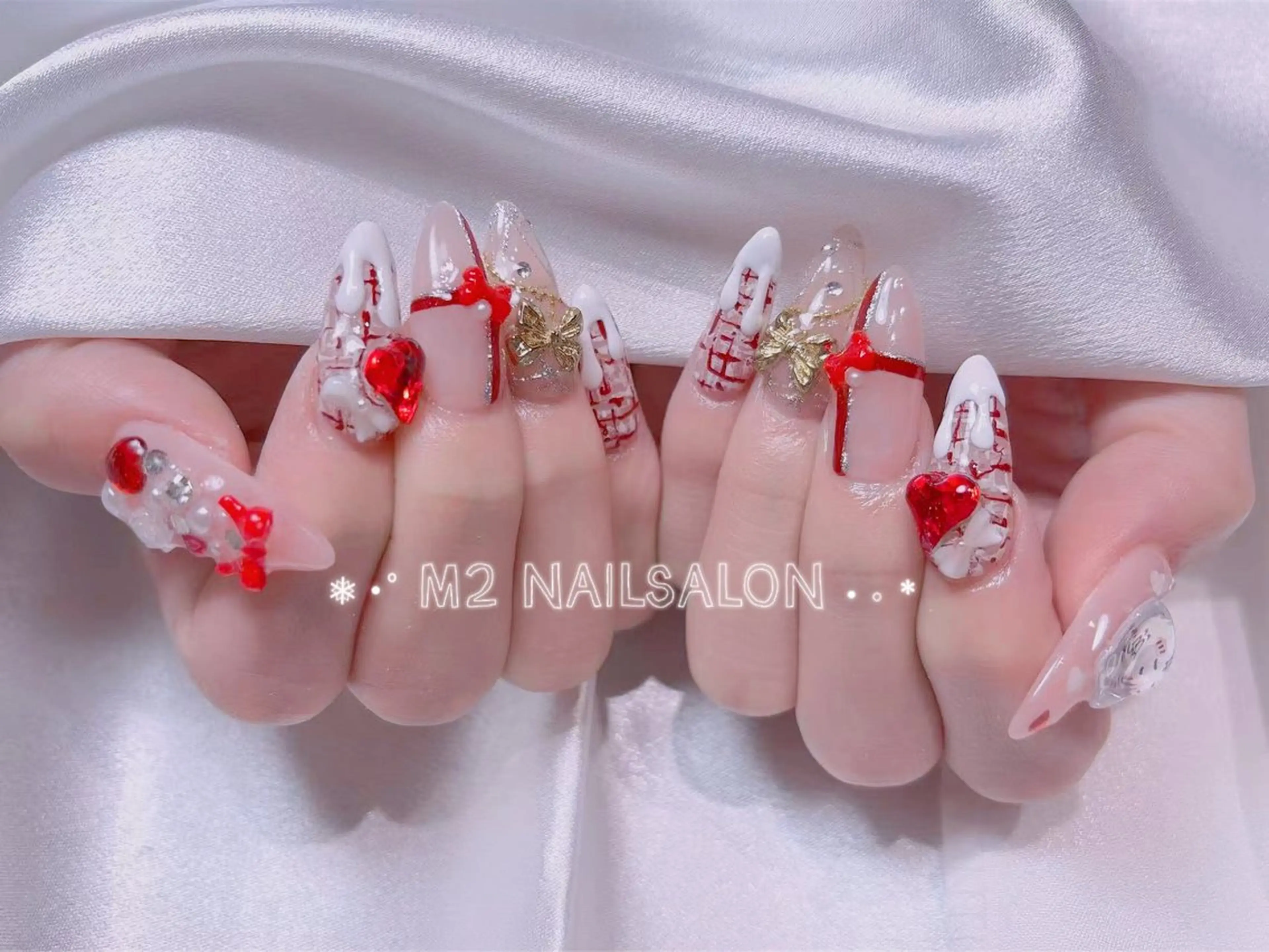ネイル ジェルネイル 韓国ネイル マグネットネイル パラジェル ワンホンネイル ハンドネイル 長さだし専門店 M2 rikaのネイルデザイン