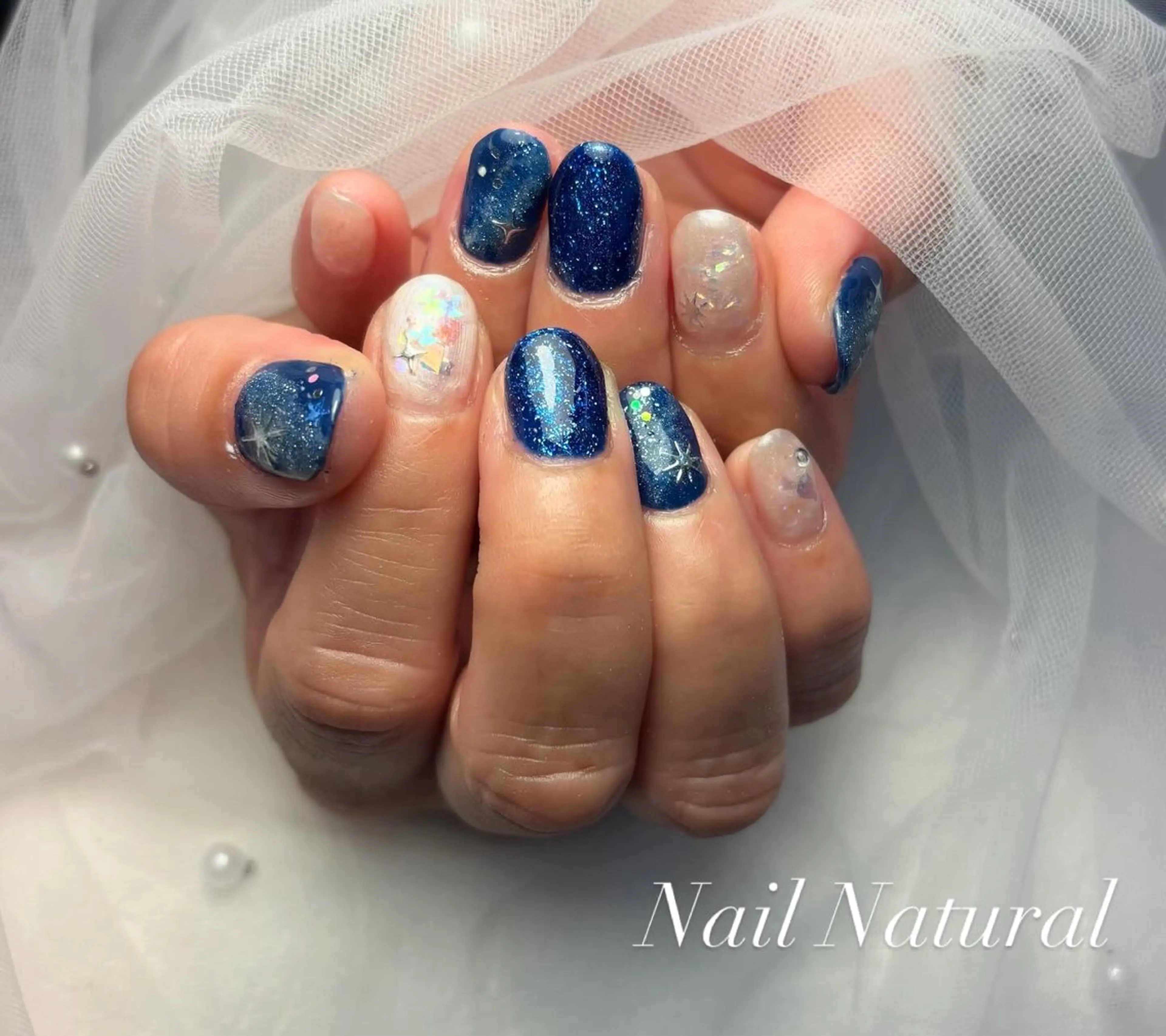 ネイル フラッシュネイル フットネイル フレンチネイル ジェルネイル ガラスフレンチ ハンドネイル Nail salon Natulalのネイルデザイン