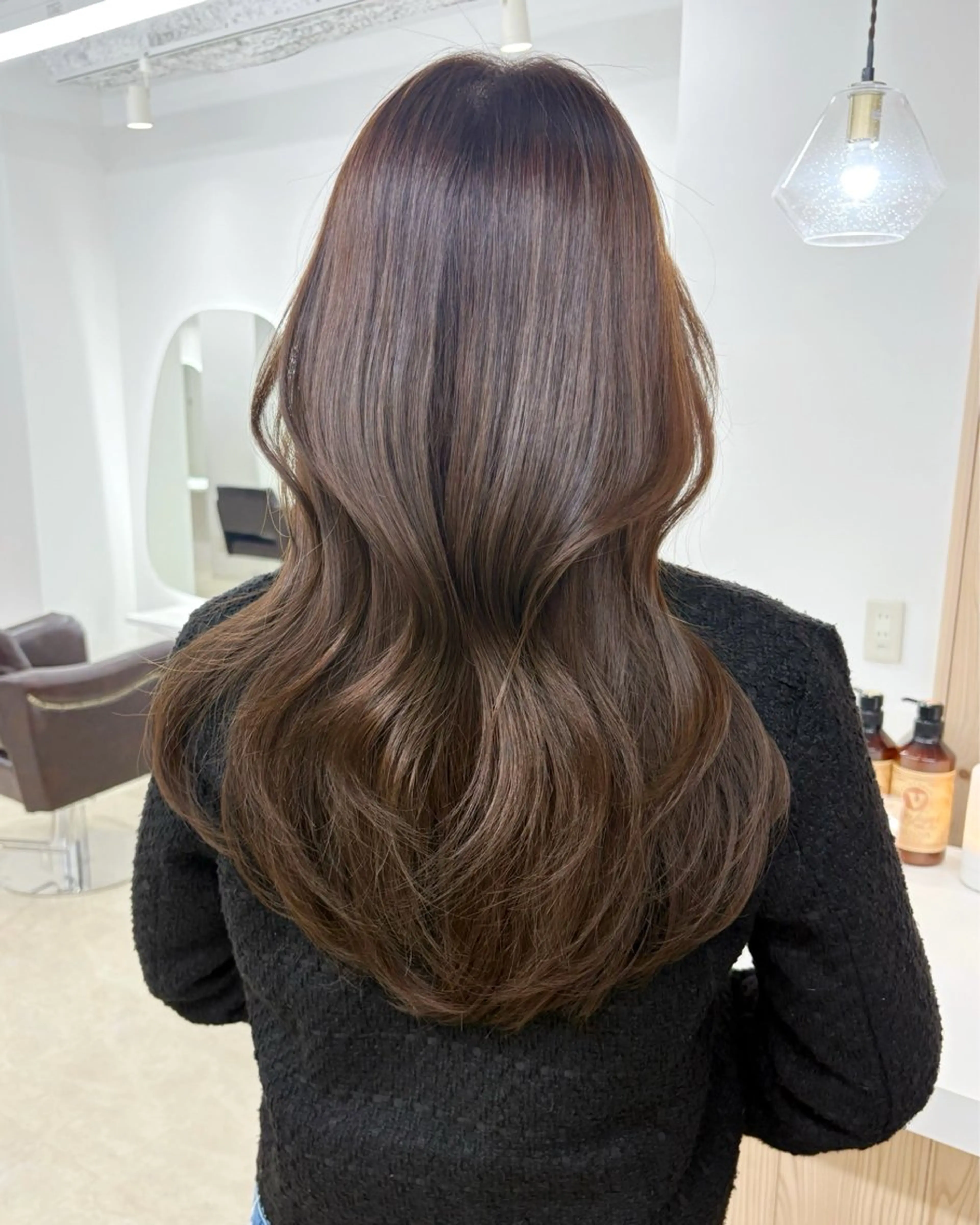 セミロング カラー カット ヘアカラー トリートメント ヘアセット 新宿/韓国ヘア/ 髪質改善ストレートのヘアスタイル