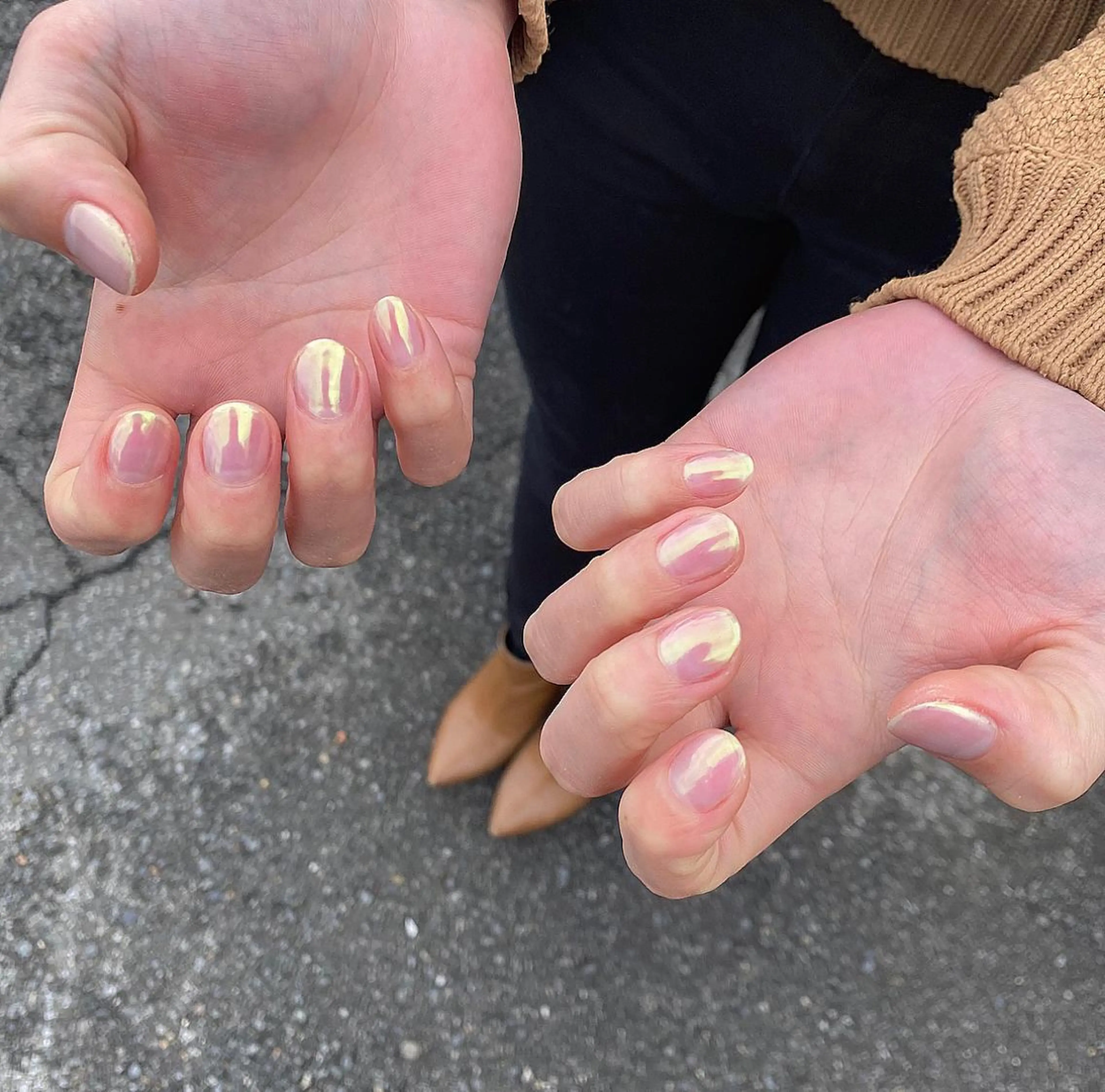 ネイル オーロラネイル クリアネイル 椎葉 麻里矢のネイルデザイン