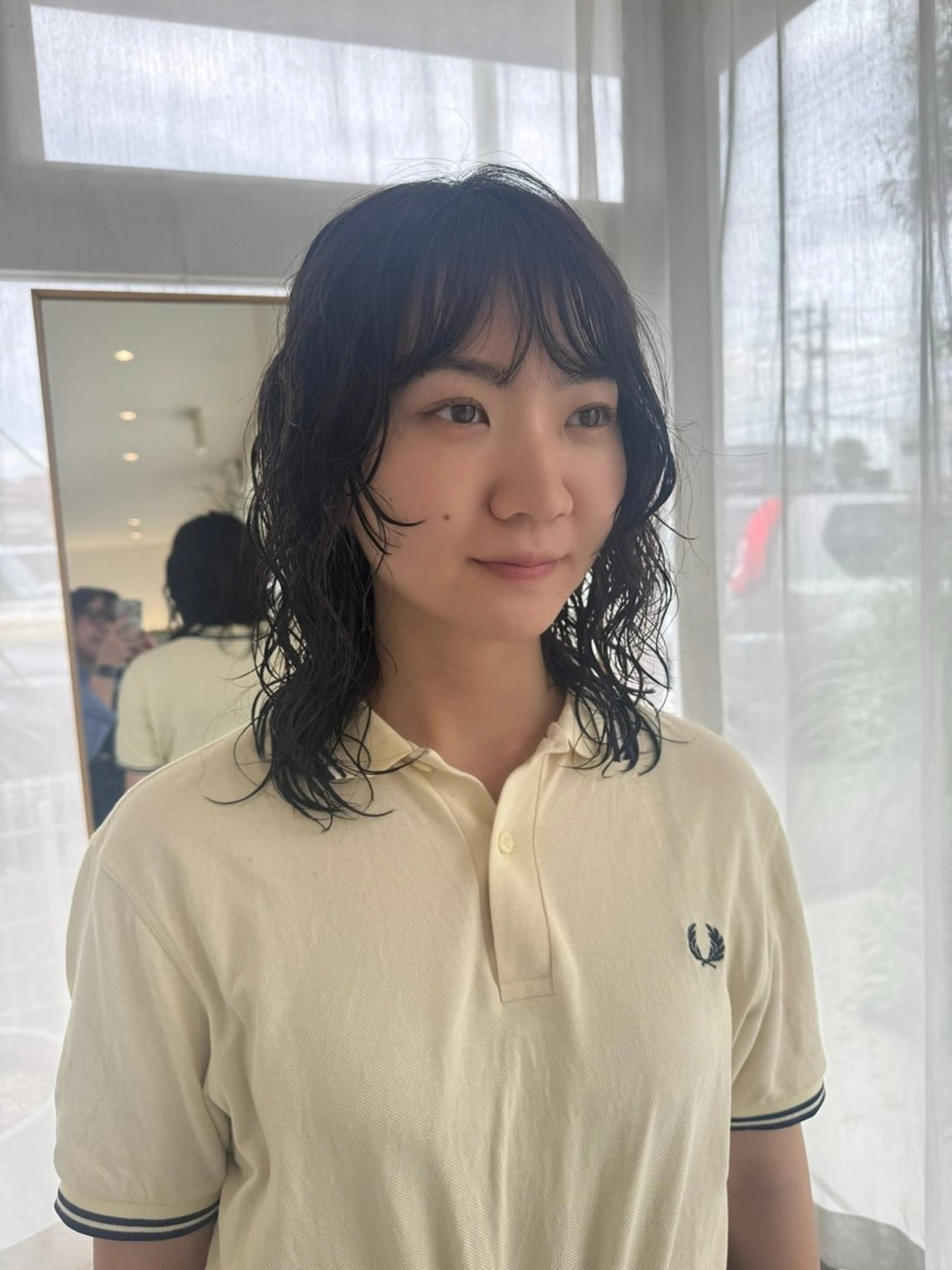 ミディアム カット パーマ 瀬長なおみ U too e'sのヘアスタイル