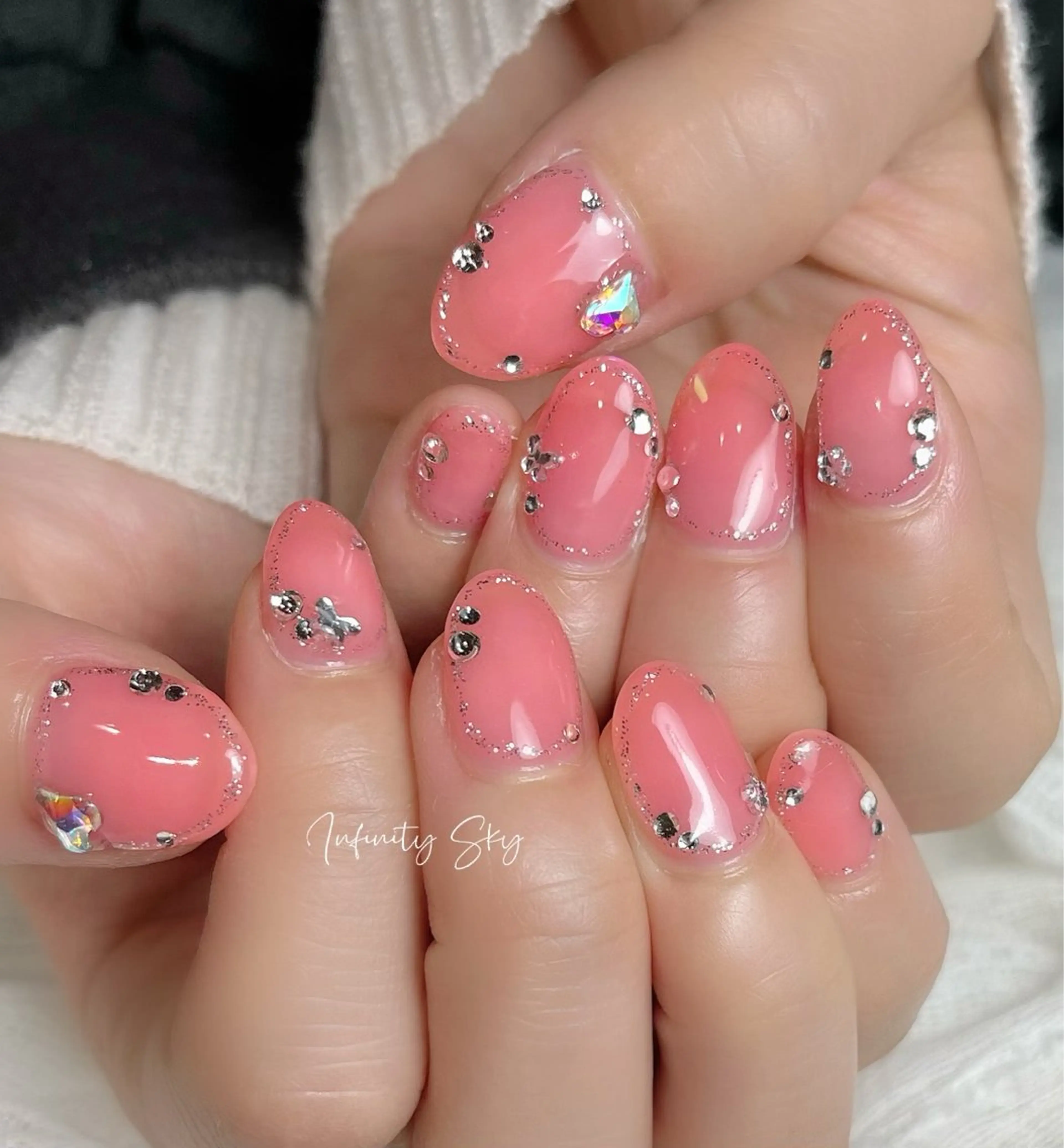 ネイル ピンク 春ネイル infinity skyのネイルデザイン