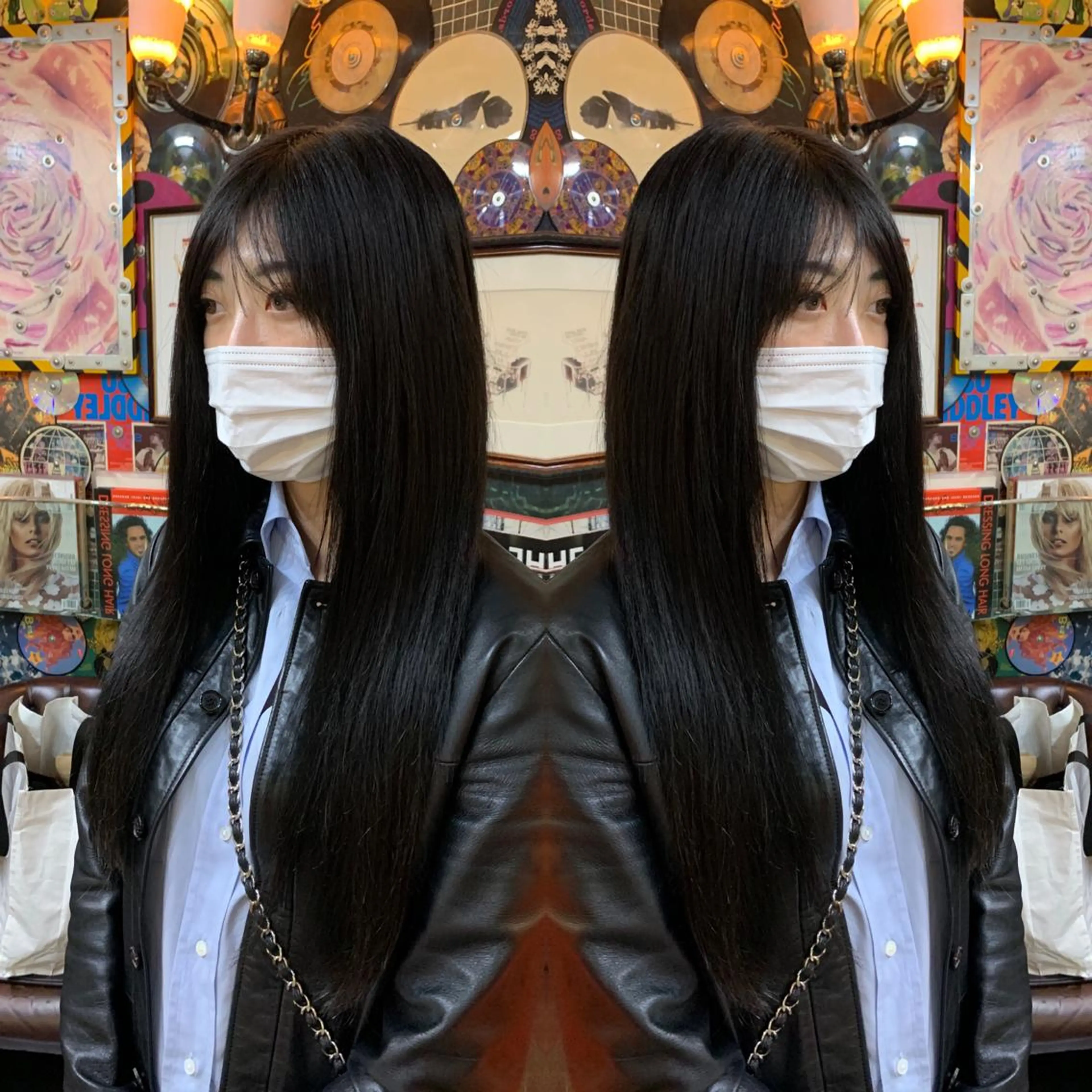 ロング カラー ヘアアレンジ マツエク・マツパ 編み込みエクステ 黒髪 エクステ ロング haco+所属・🌈派手髪エクステ ブレイズ🌈ひろとのヘアスタイル