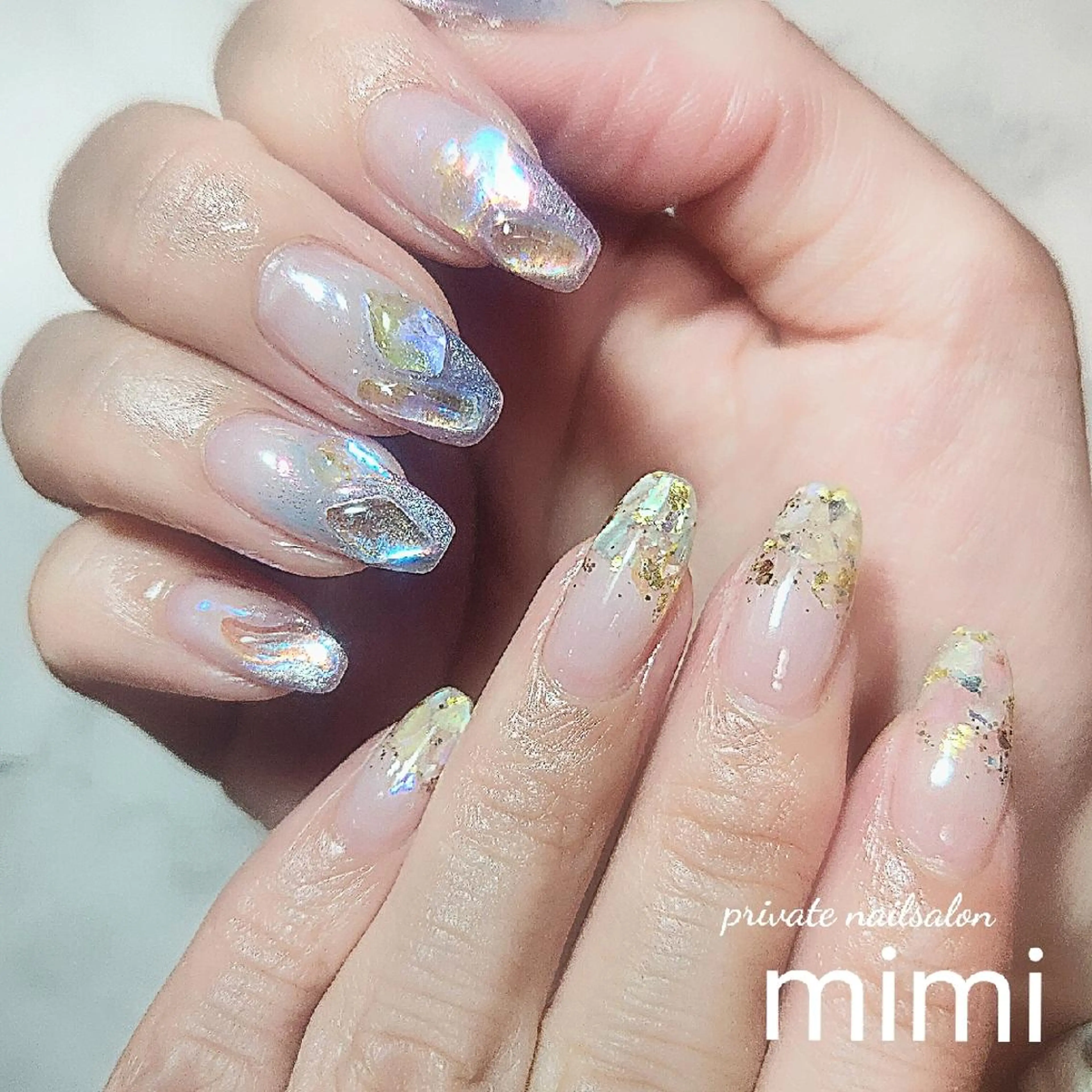 ネイル 氷ネイル・うるうるネイル ストーンネイル 博多ネイル ｍｉｍｉのネイルデザイン