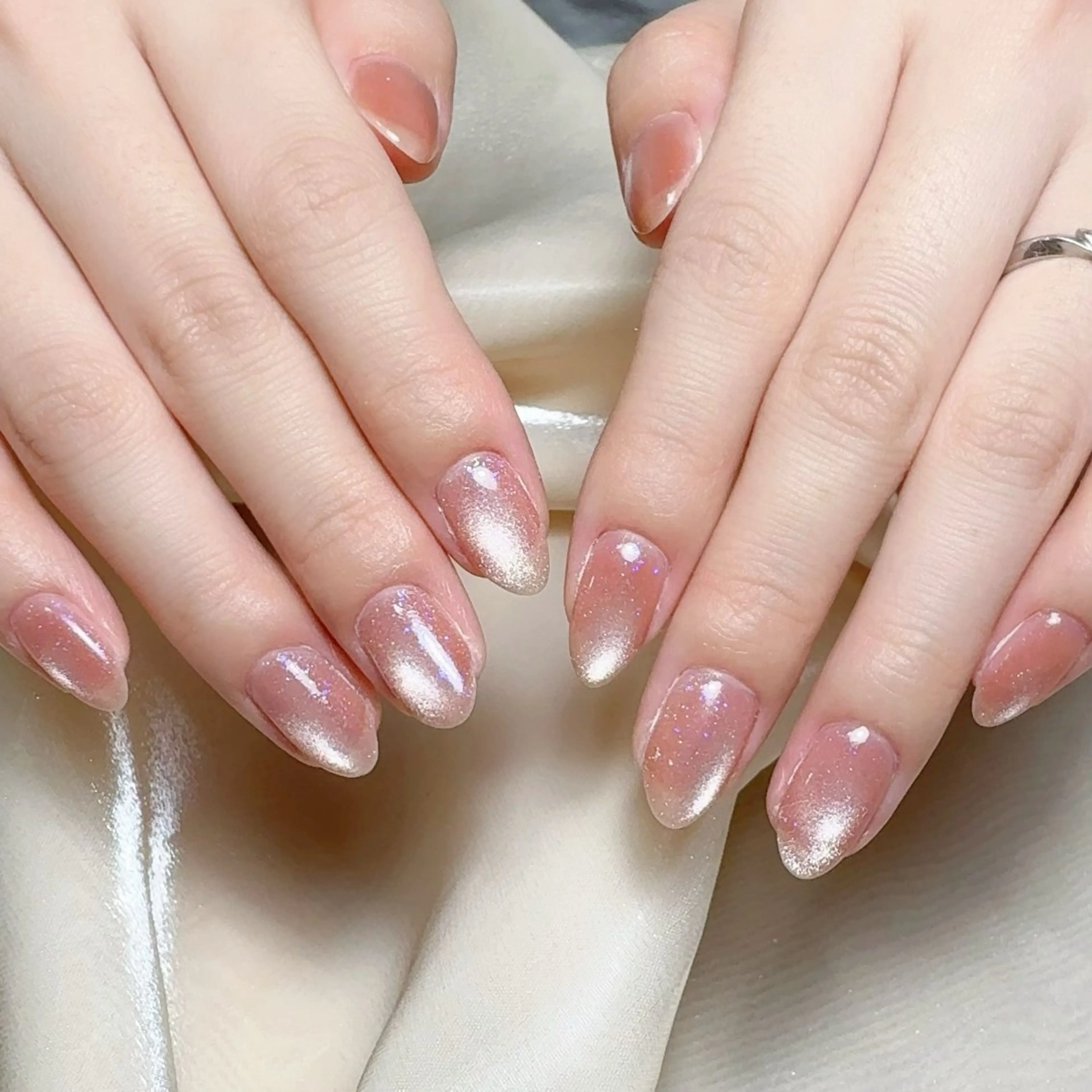 メンズ ネイル メンズ韓国風 アートネイル オーロラネイル ガーリー キラキラネイル ハンドネイル Nail salon 木にいるのネイルデザイン