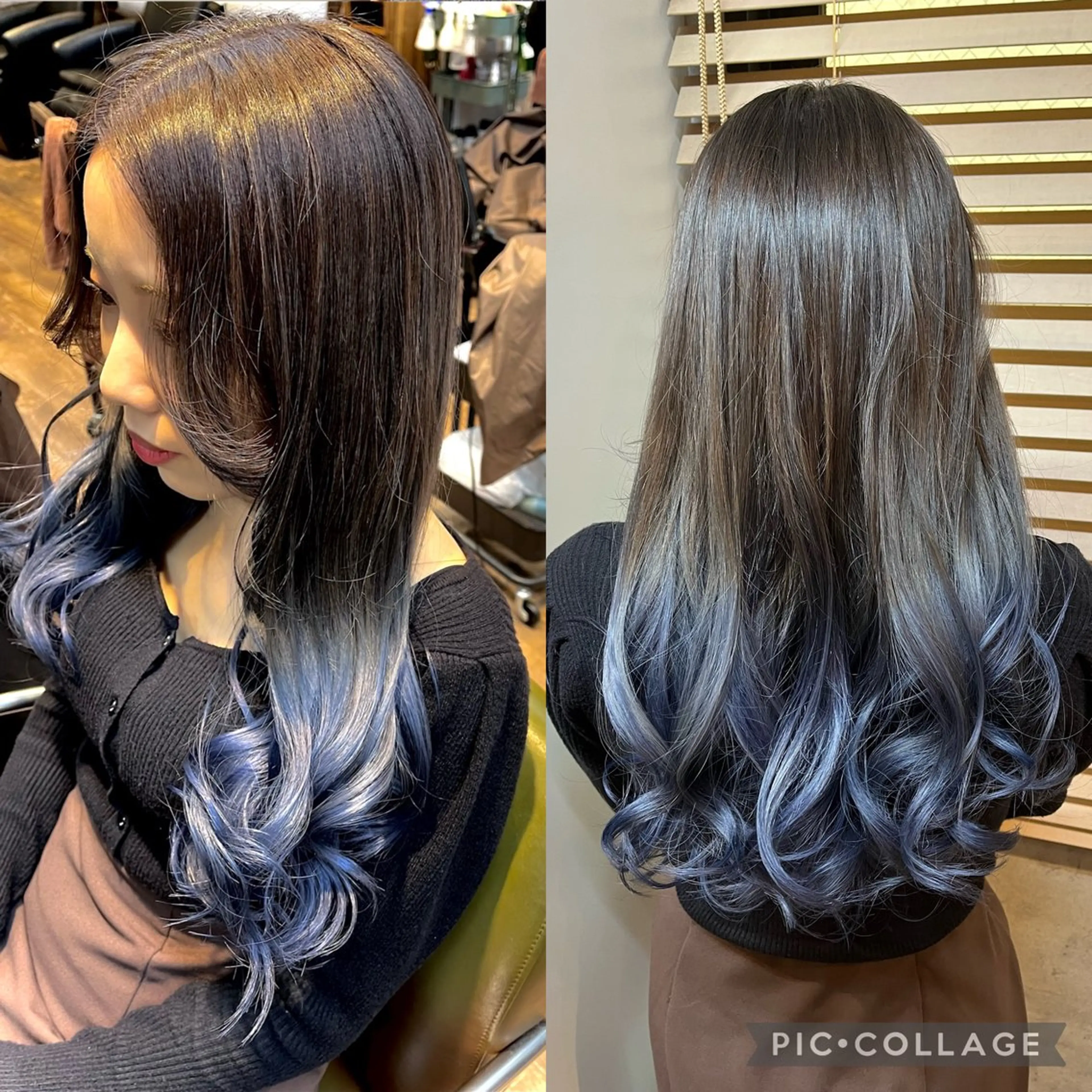 ロング カラー ブルーカラー グラデーションカラー ネイビーカラー カット トリートメント 松井 敬太郎のヘアスタイル