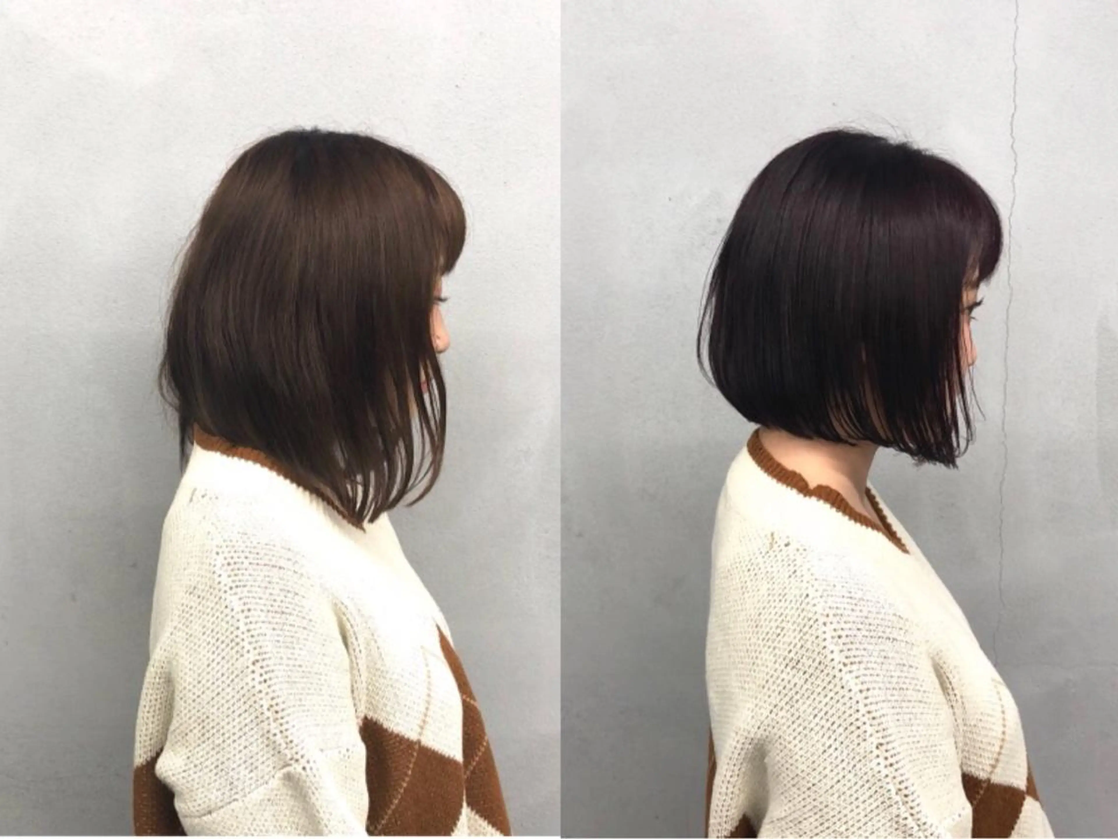 ショート カラー 前下がりボブ ボブ カット ヘアカラー ボブ/ショート/ 白髪染め/メンズ葛西のヘアスタイル