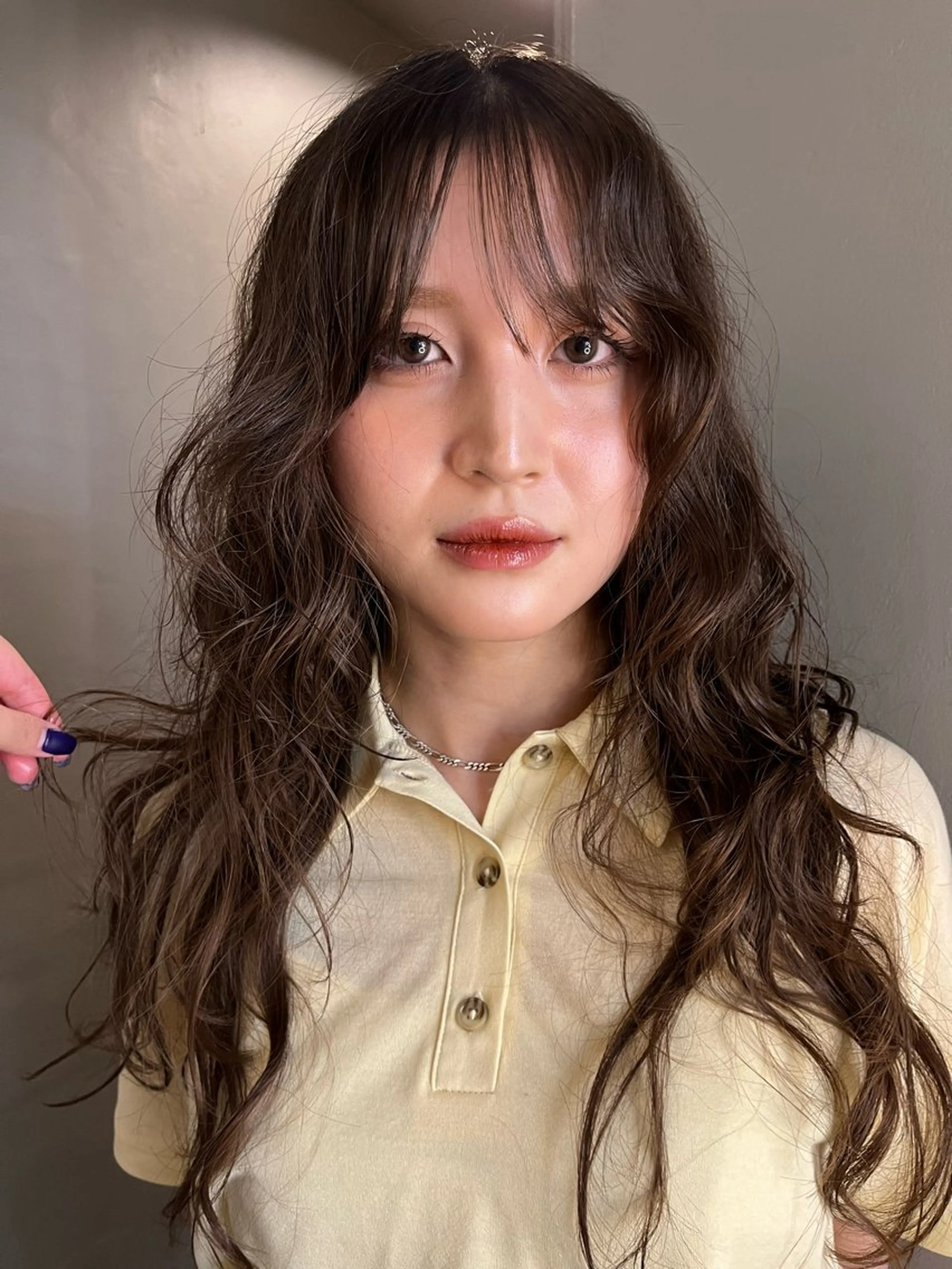 ロング パーマ カット ヘアカラー パーマ Haco＋所属・ウルフ/レイヤー Miinaのヘアスタイル