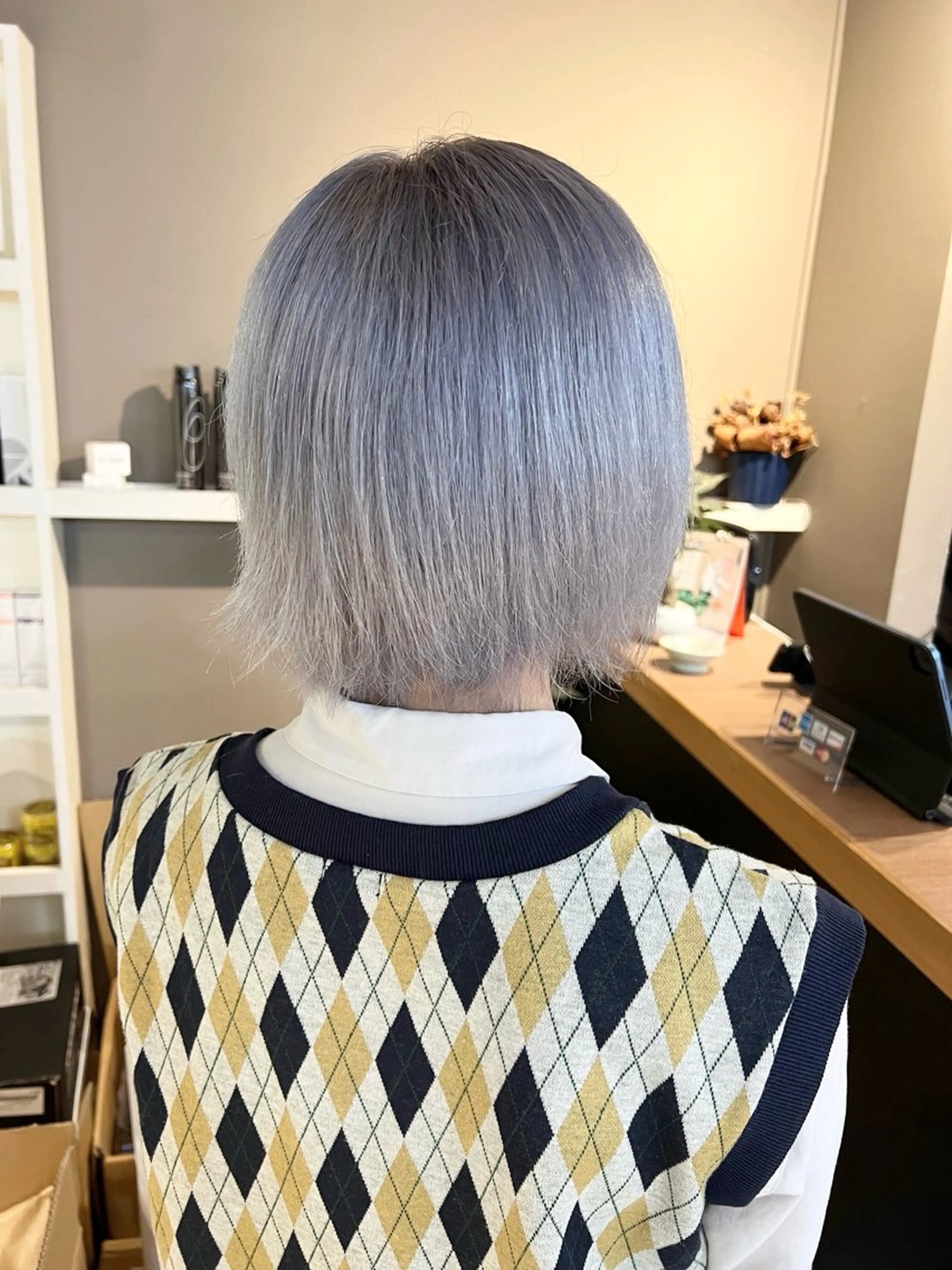 ミディアム カラー ブリーチ ラベンダーカラー バイオレットカラー daiki 原宿のヘアスタイル