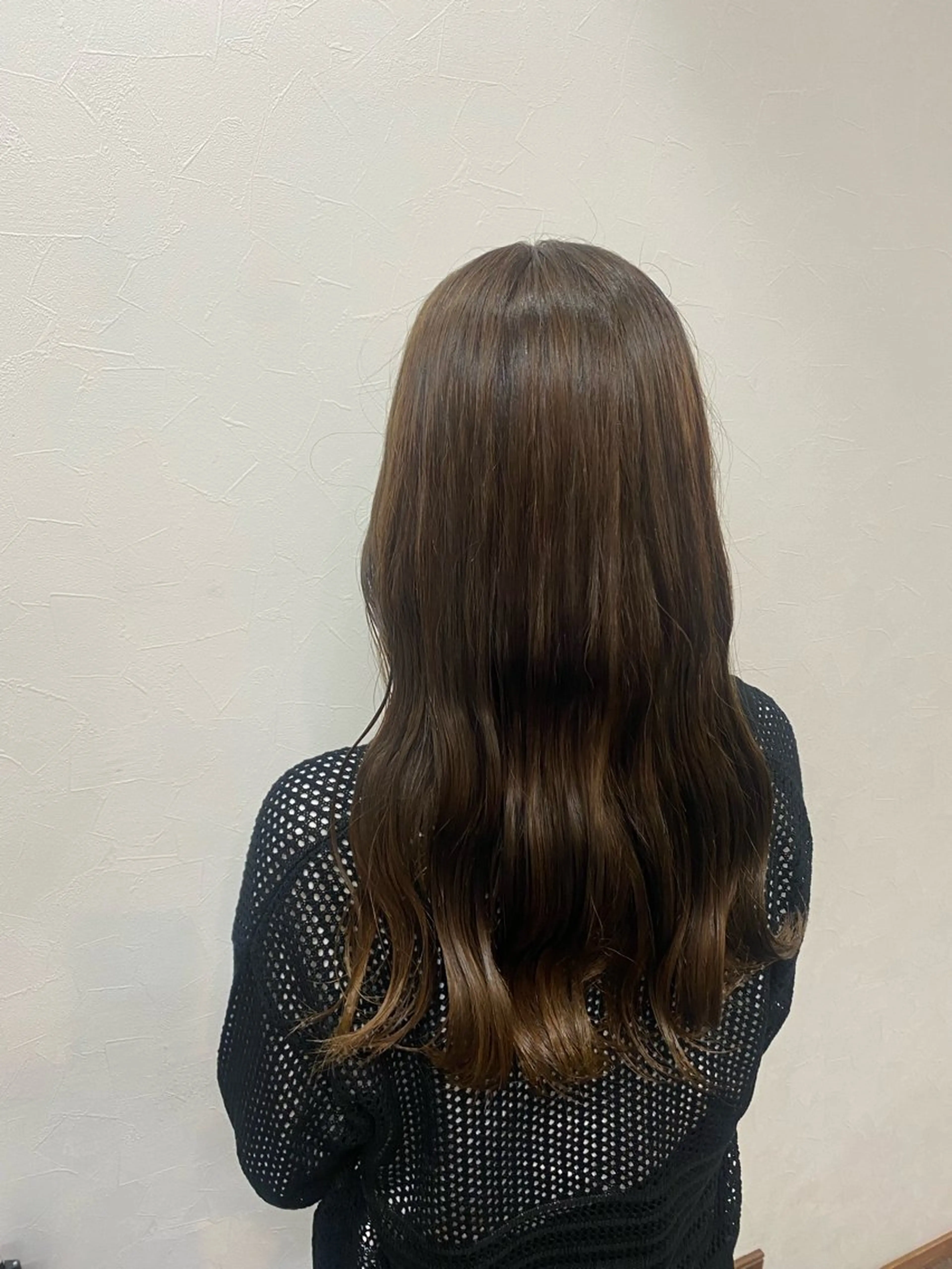 ロング カラー ベージュカラー オリーブベージュ Haruka韓国風 似合わせカット♡のヘアスタイル