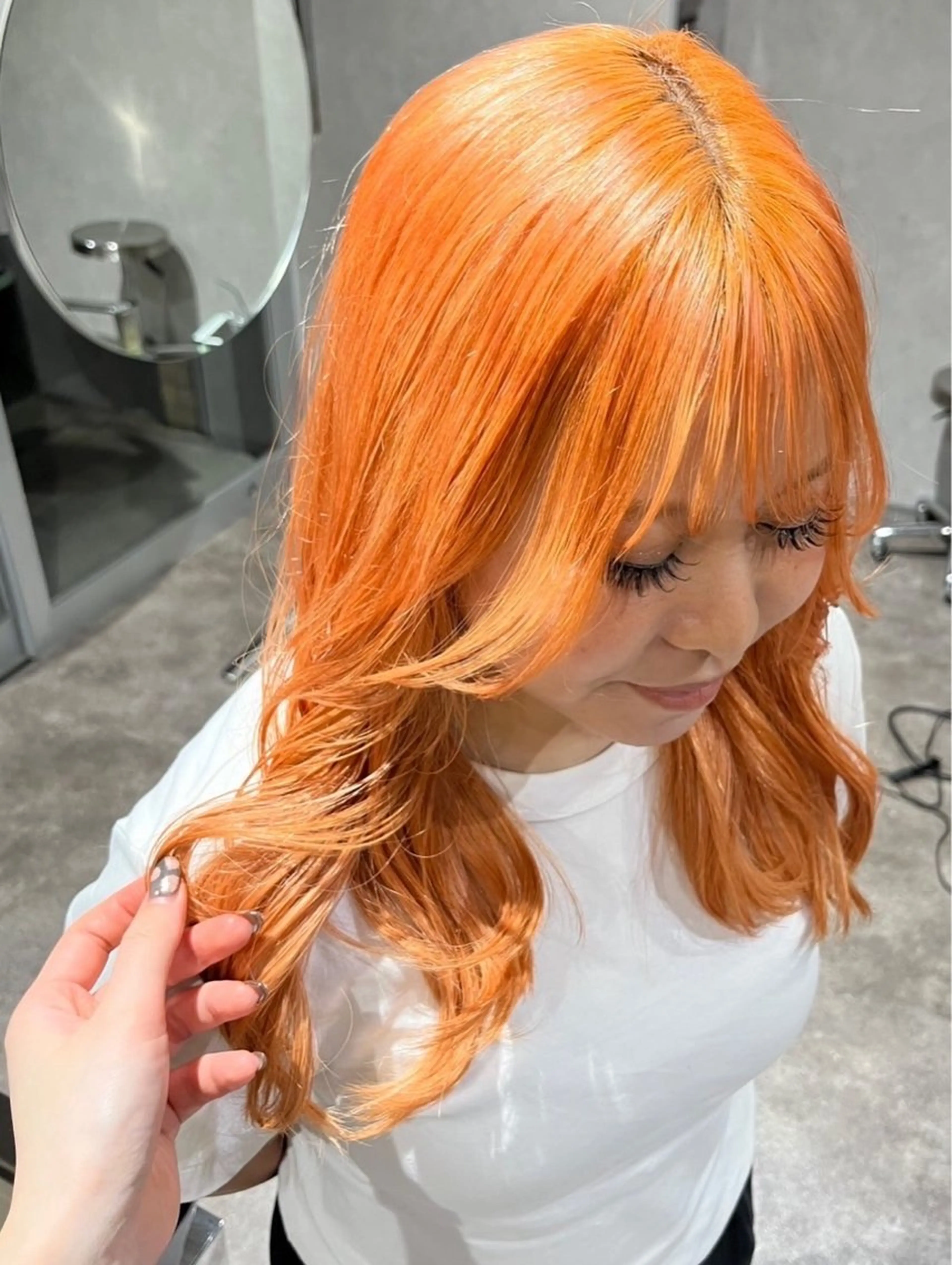 セミロング カラー ハイトーンカラー ヘアカラー qpula【クプラ】所属・qpula _yuumiのヘアスタイル
