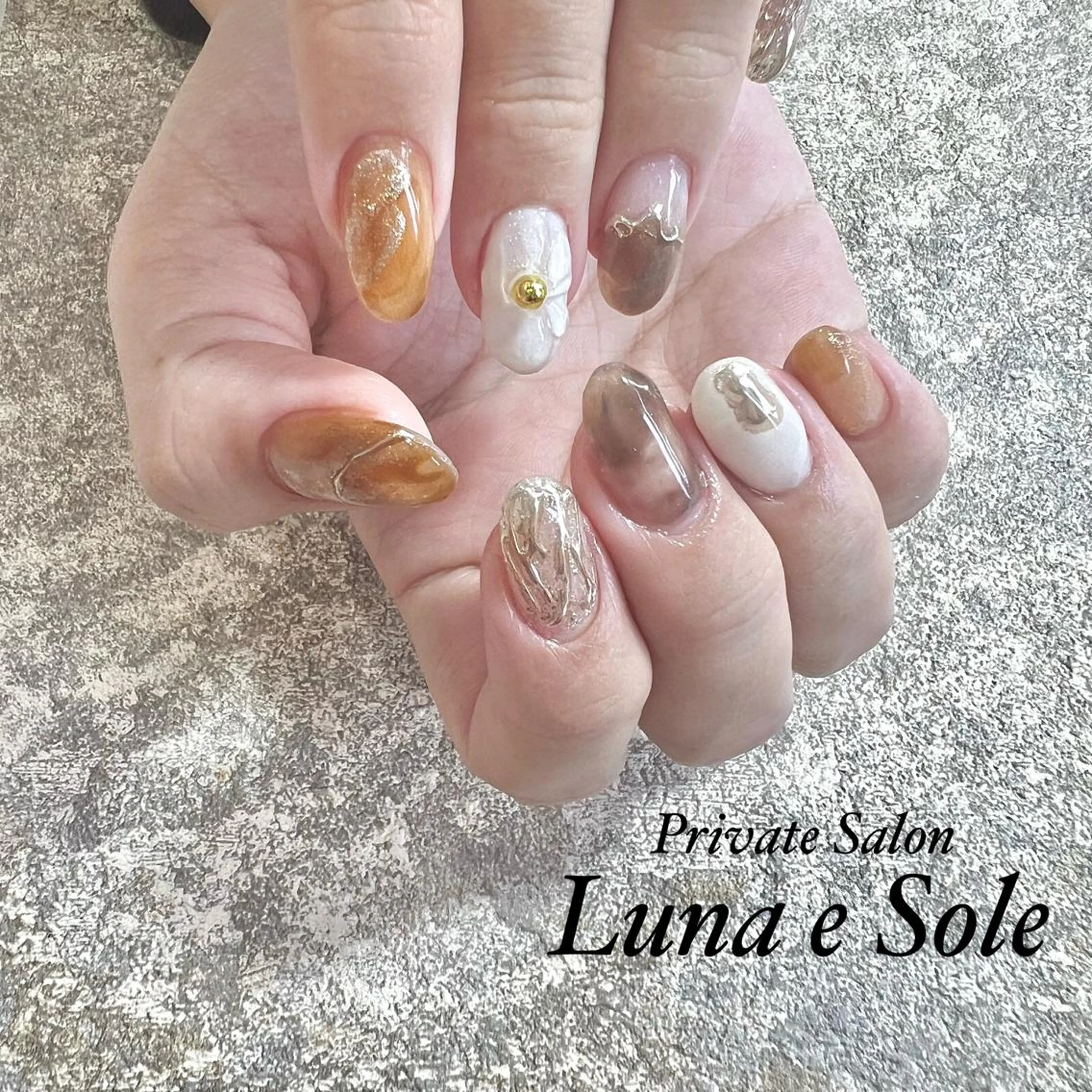 ロング ネイル ニュアンスネイル Luna e  Soleのネイルデザイン