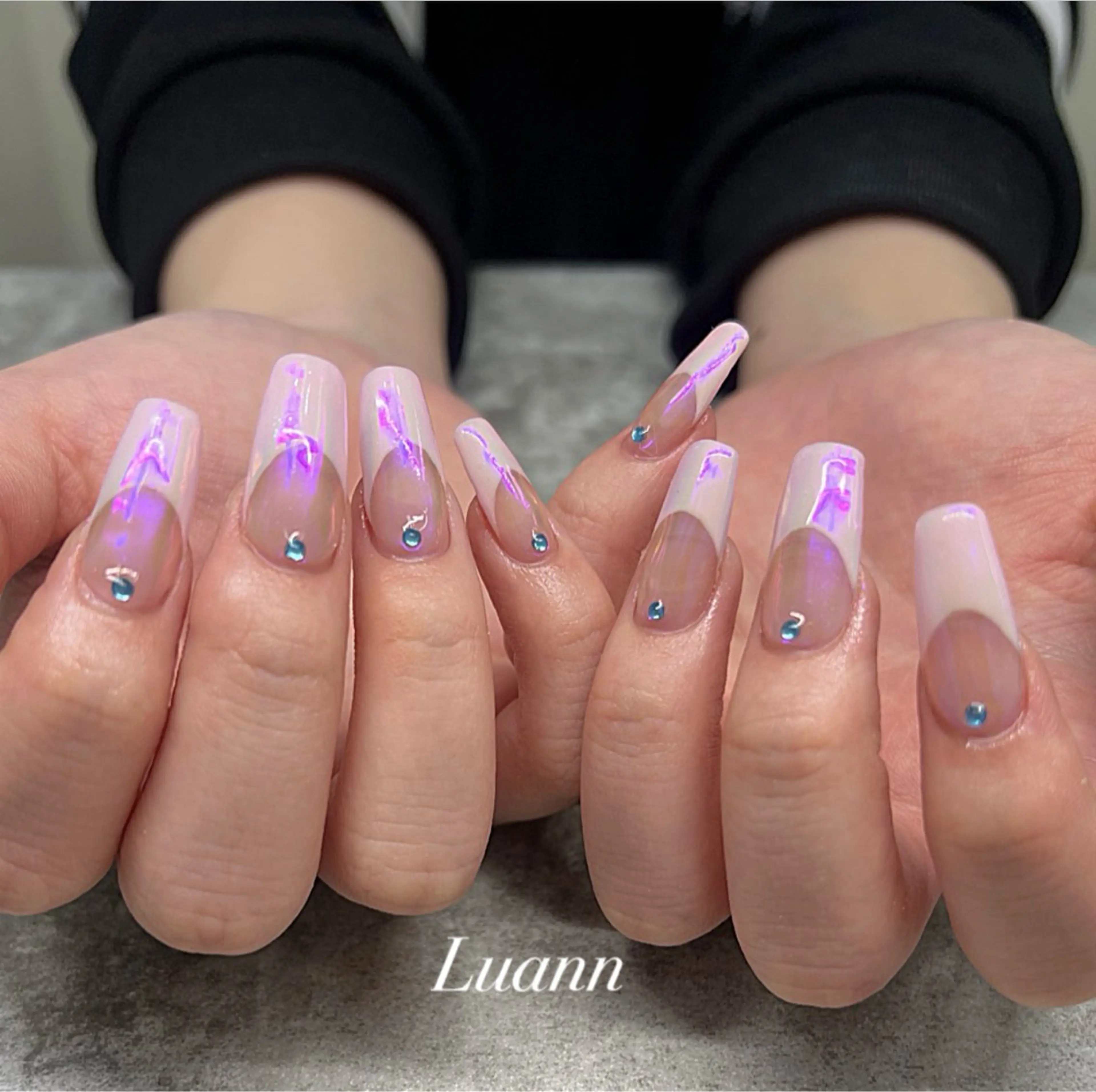 ネイル 韓国ネイル ニュアンスネイル ピンク シンプルネイル 春ネイル Luann nail所属・Luann nail Sakiのその他イメージ