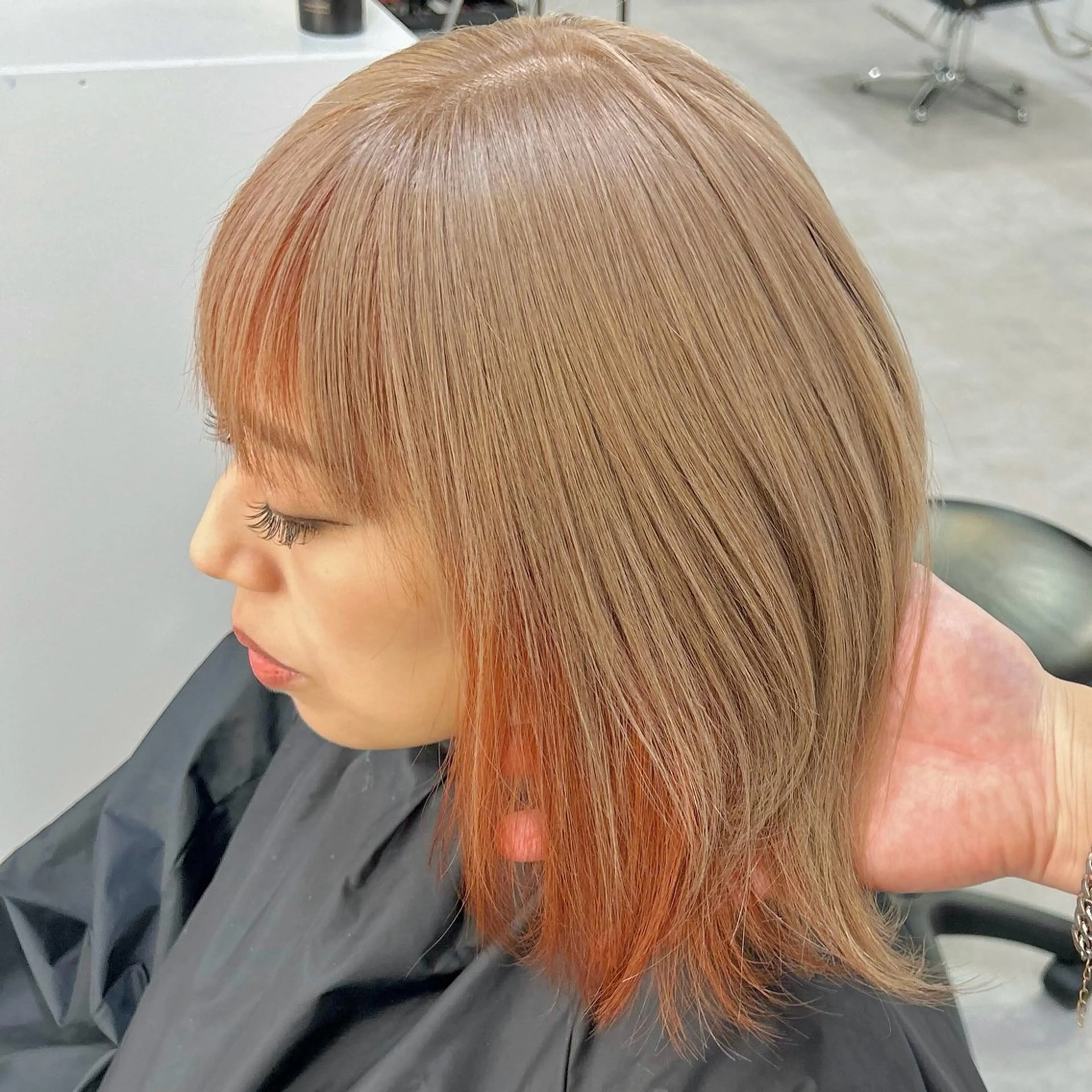 ミディアム カラー オレンジ ヘアカラー Cielro所属・エクステ ♡ 篠田 梓のヘアスタイル