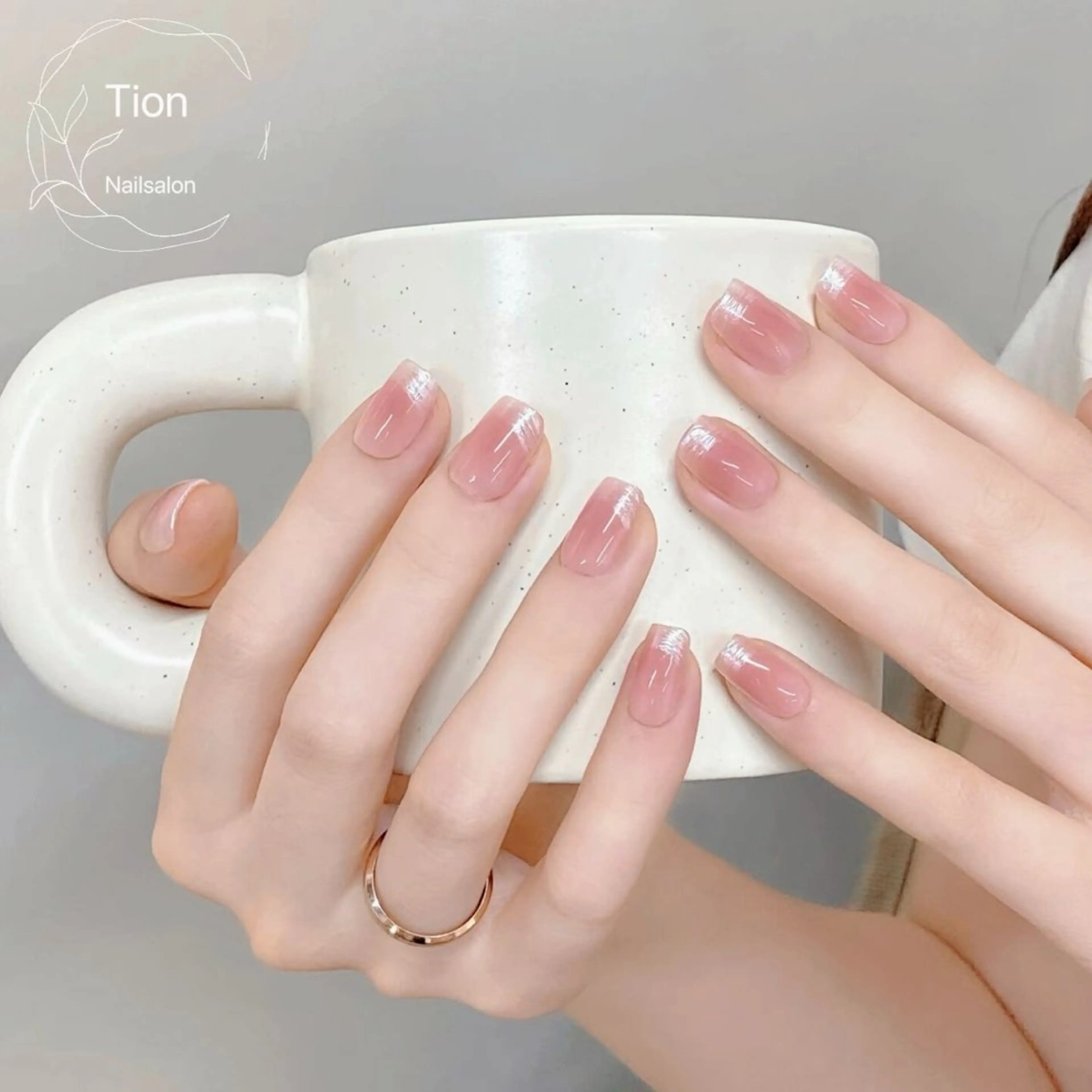 ネイル チークネイル 長さ出し フットネイル フレンチネイル ジェルネイル Nailsalon Tion 横浜西口店のネイルデザイン