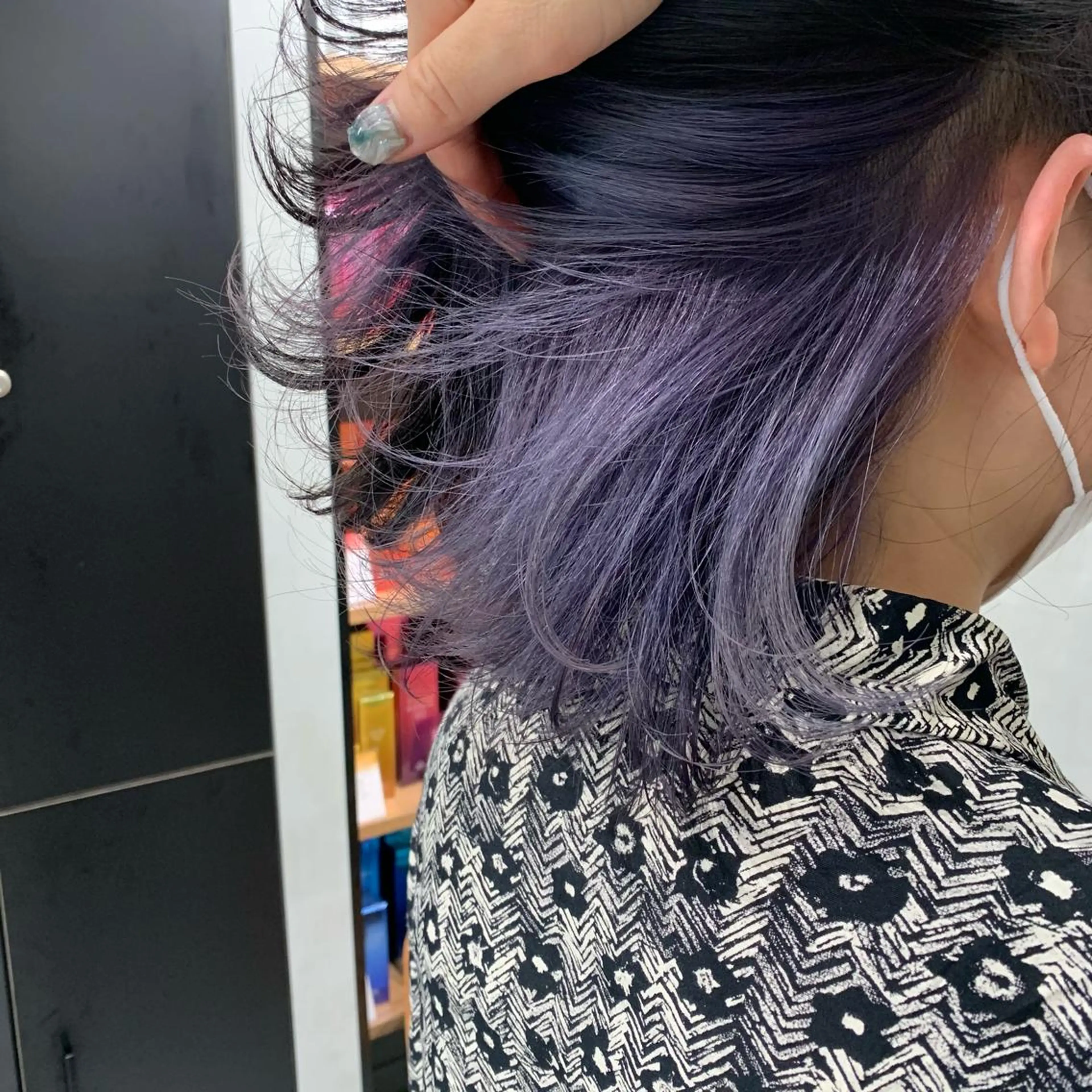 ショート カラー インナーカラー ラベンダーカラー 🌹似合わせカラー/ 酸性縮毛🌹野本麗奈のヘアスタイル