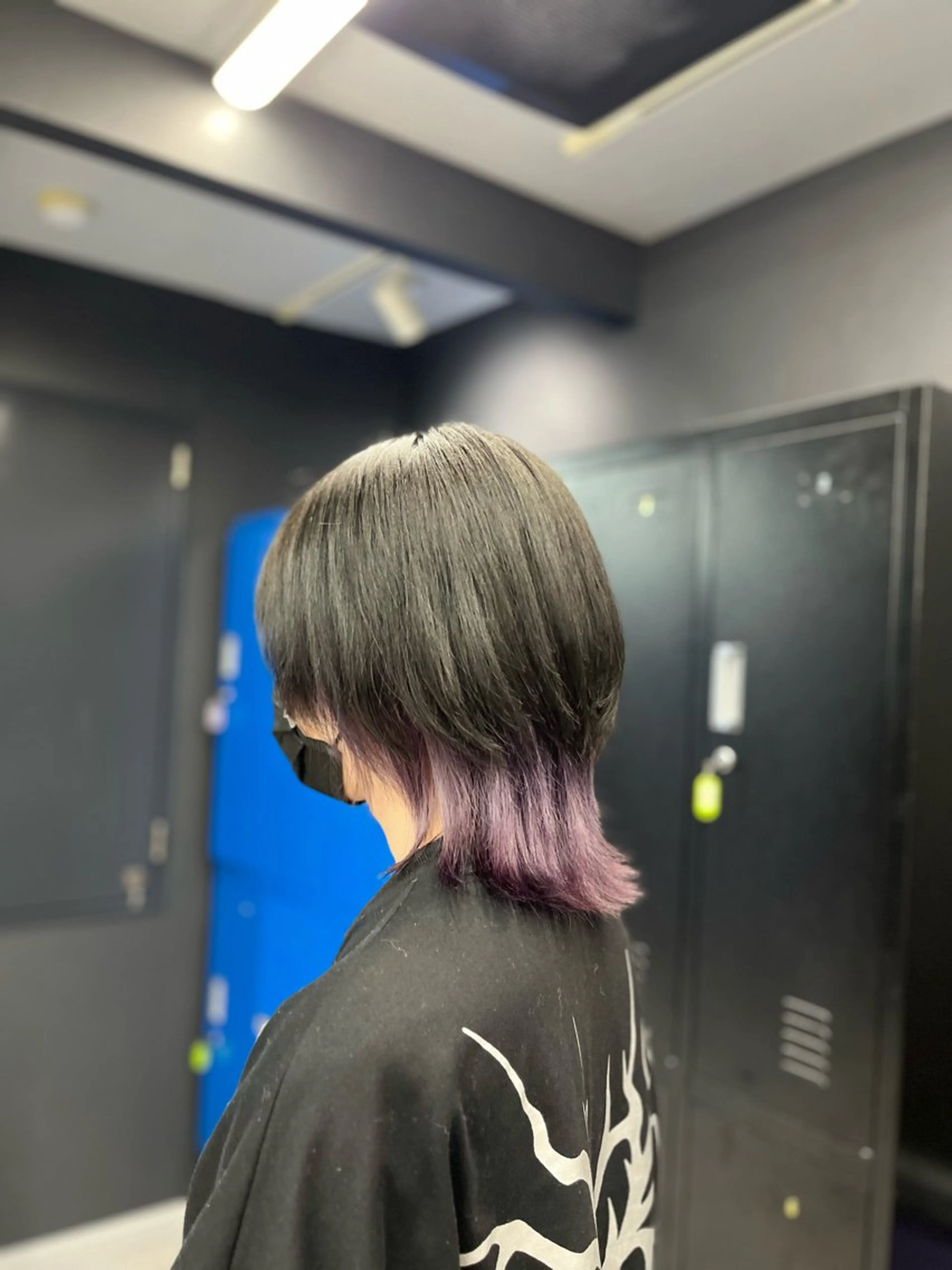 ミディアム カラー メンズ 黒髪 パープルカラー ヘアカラー White梅田  ／ COCOのヘアスタイル
