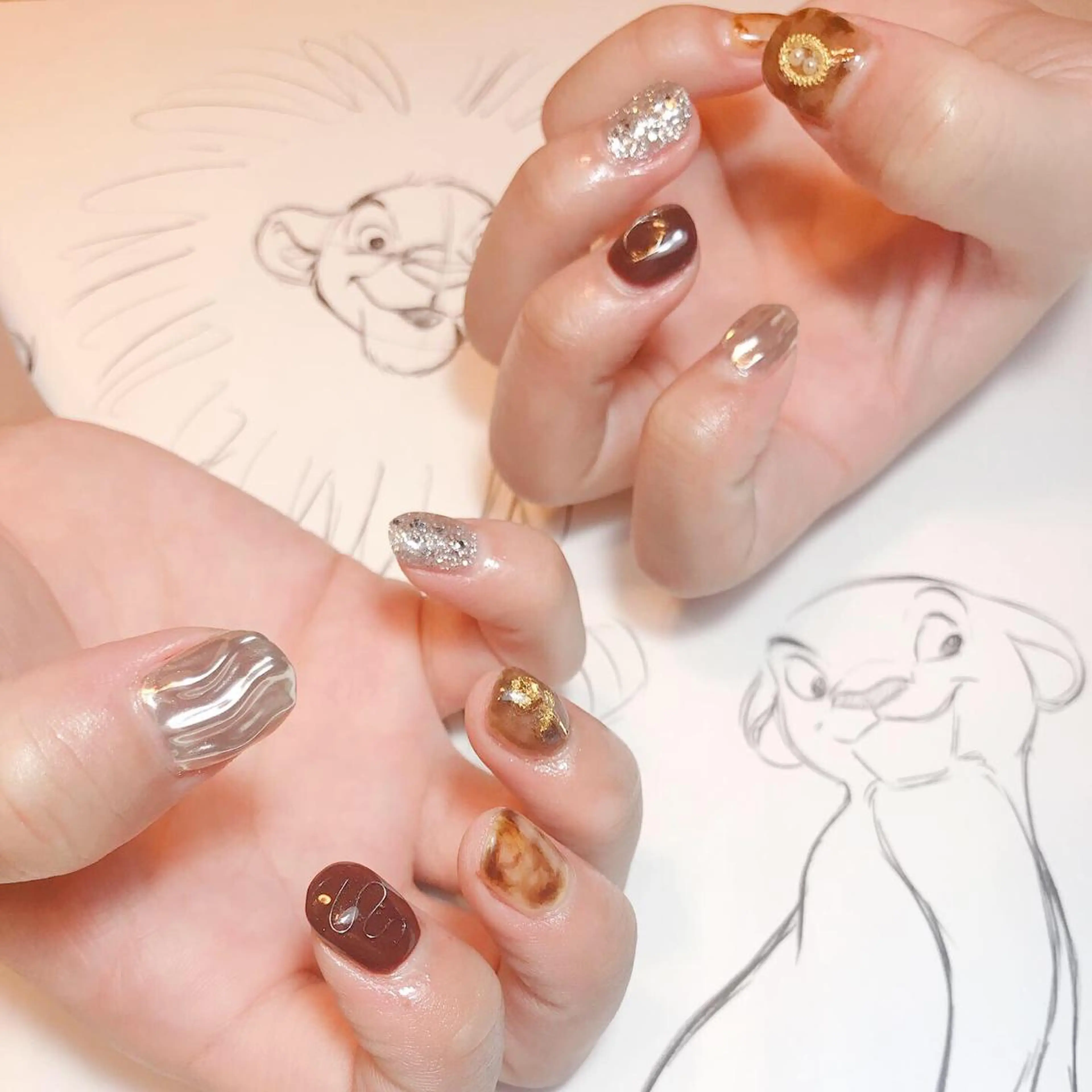 ネイル ミラーネイル ニュアンスネイル owlnail /持込みデザイン専門のネイルデザイン