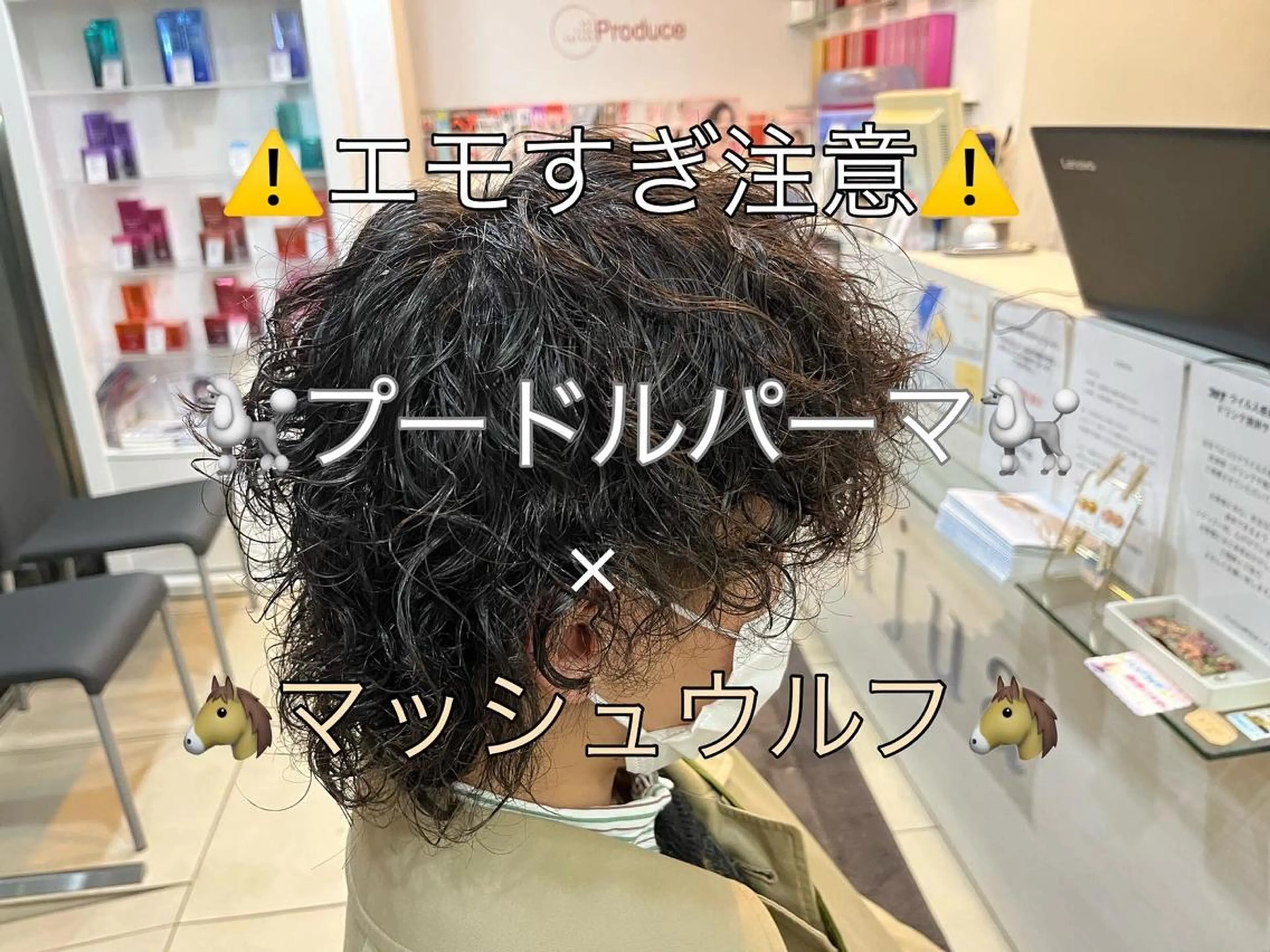 ミディアム パーマ メンズ ミディアムパーマ マッシュウルフ マッシュ メンズパーマ プードルパーマ カット パーマ 毛流れヘアの達人 店長　須田龍世のヘアスタイル
