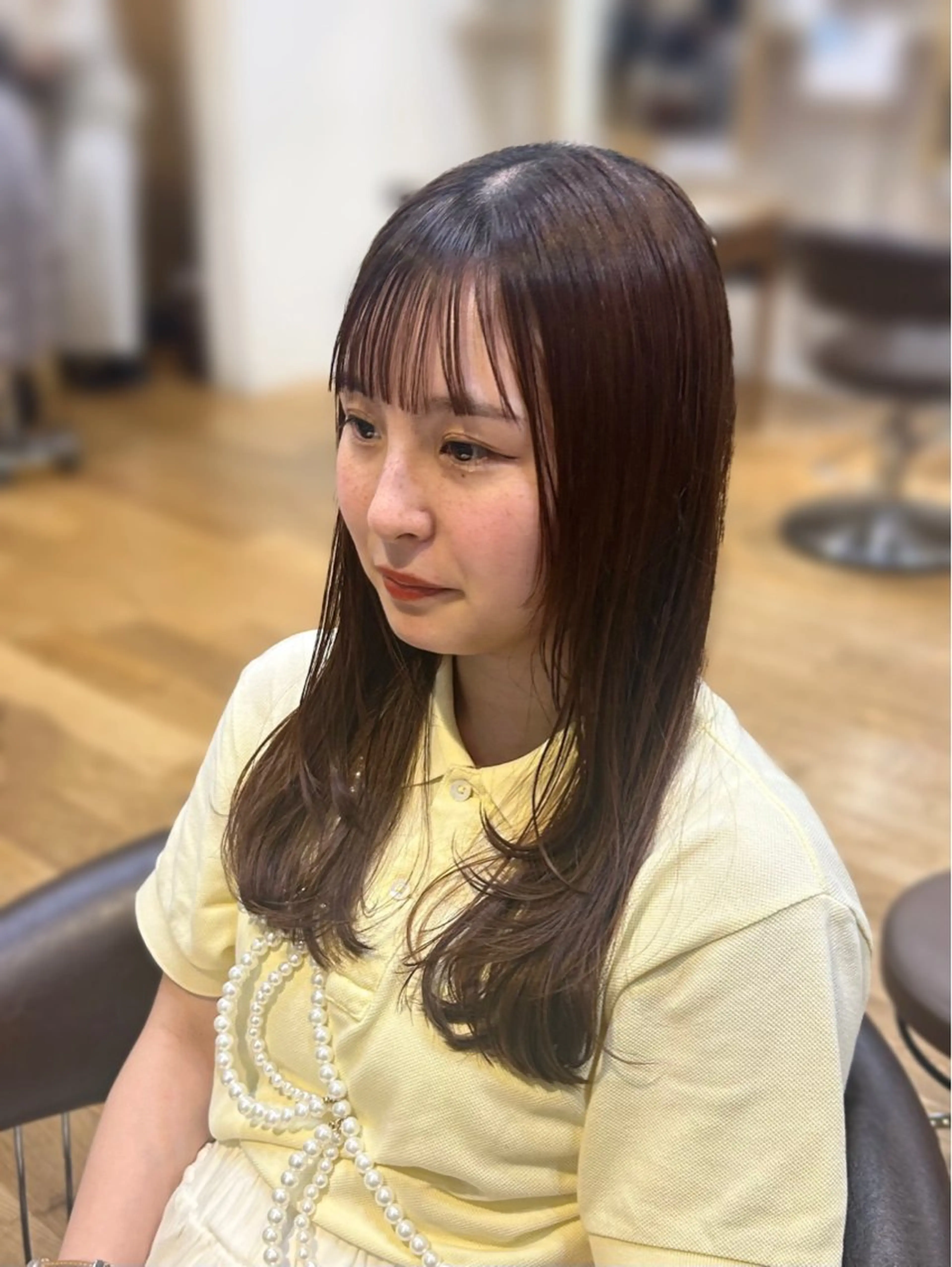 セミロング 顔まわりレイヤー 顔周りカット レイヤーカット カット Lumier de mashu所属・nana/ボブ/ レイヤーカットのヘアスタイル
