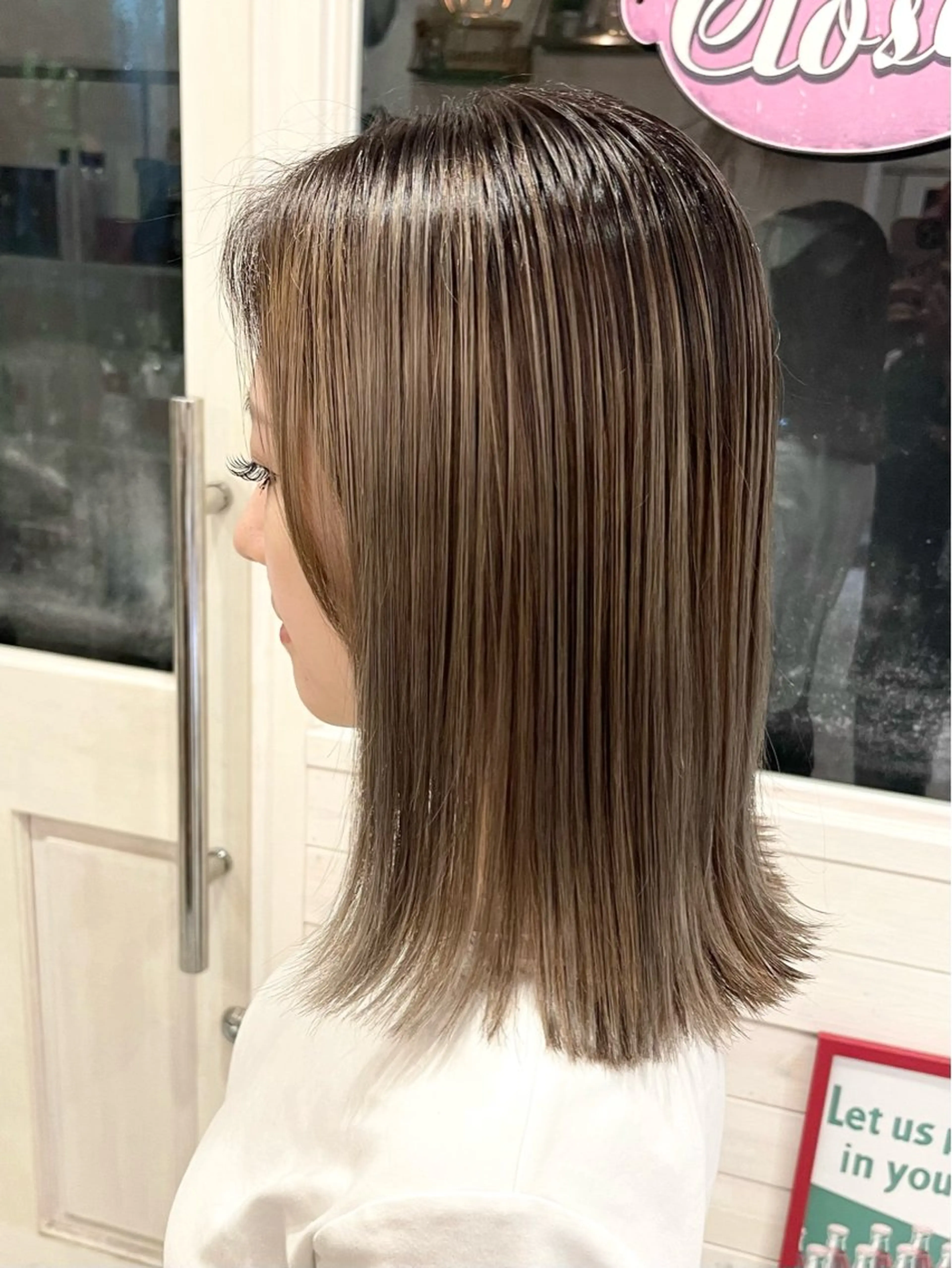 セミロング カラー カット ヘアカラー 🍭透明感カラー 志賀拓海🍬🌈のヘアスタイル