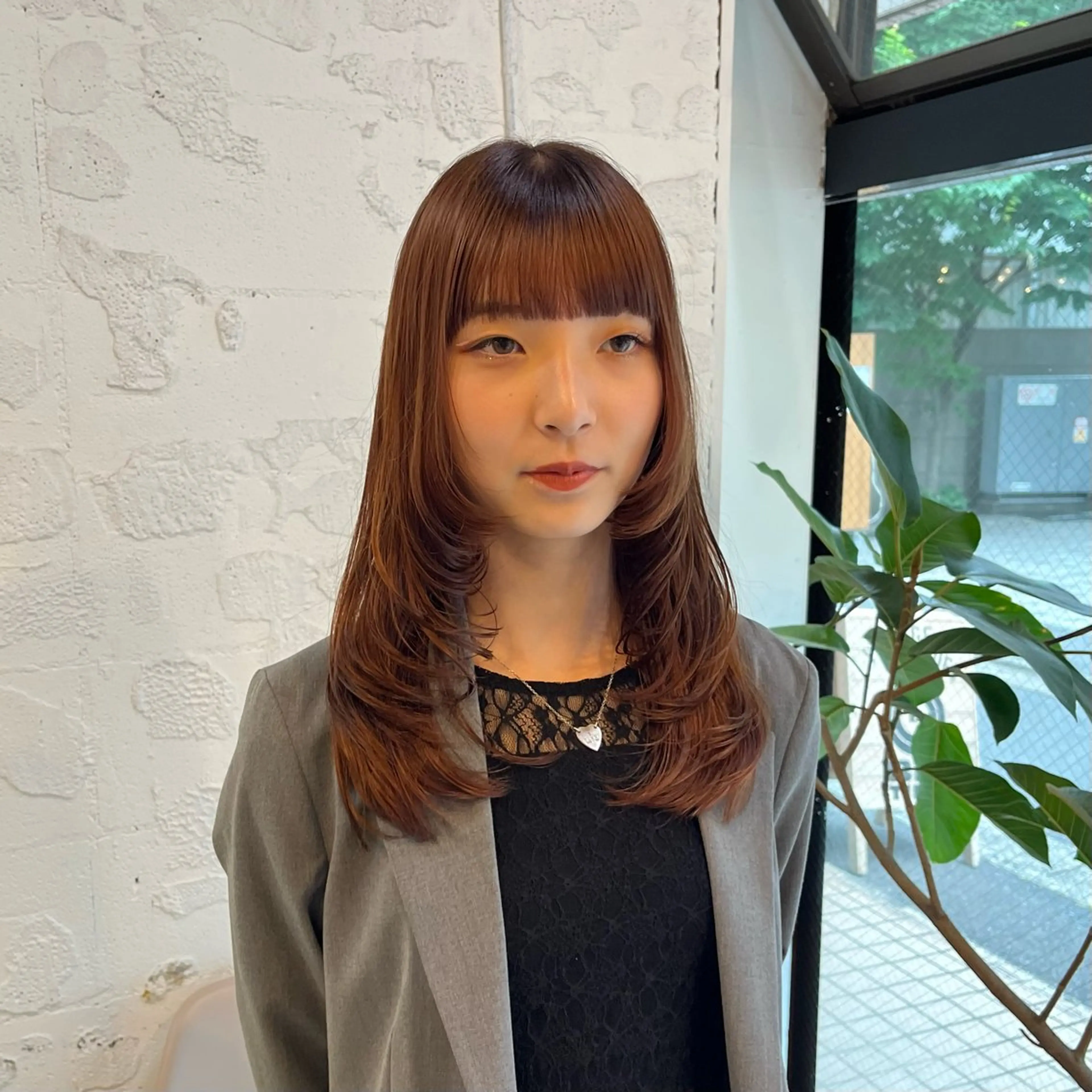 ミディアム カラー カット ヘアカラー GO TODAY SHAiRE SALON 原宿本店所属・ブリーチ/レイヤー ハッシュカット/河内のヘアスタイル