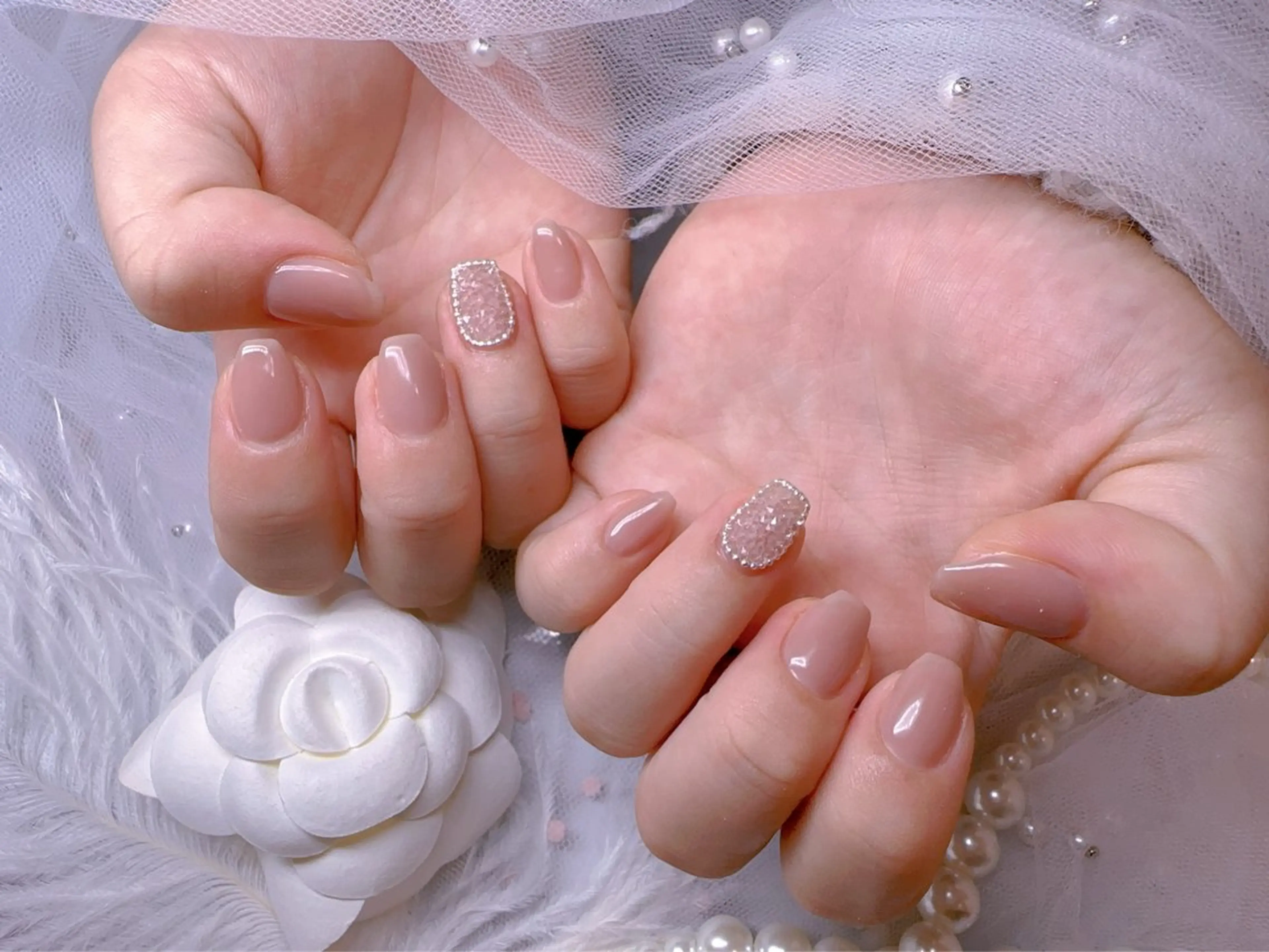 ネイル オーロラネイル フットネイル 韓国ネイル ラメ(グリッター) ラメグラデーション Belle nail salon 新小岩のネイルデザイン