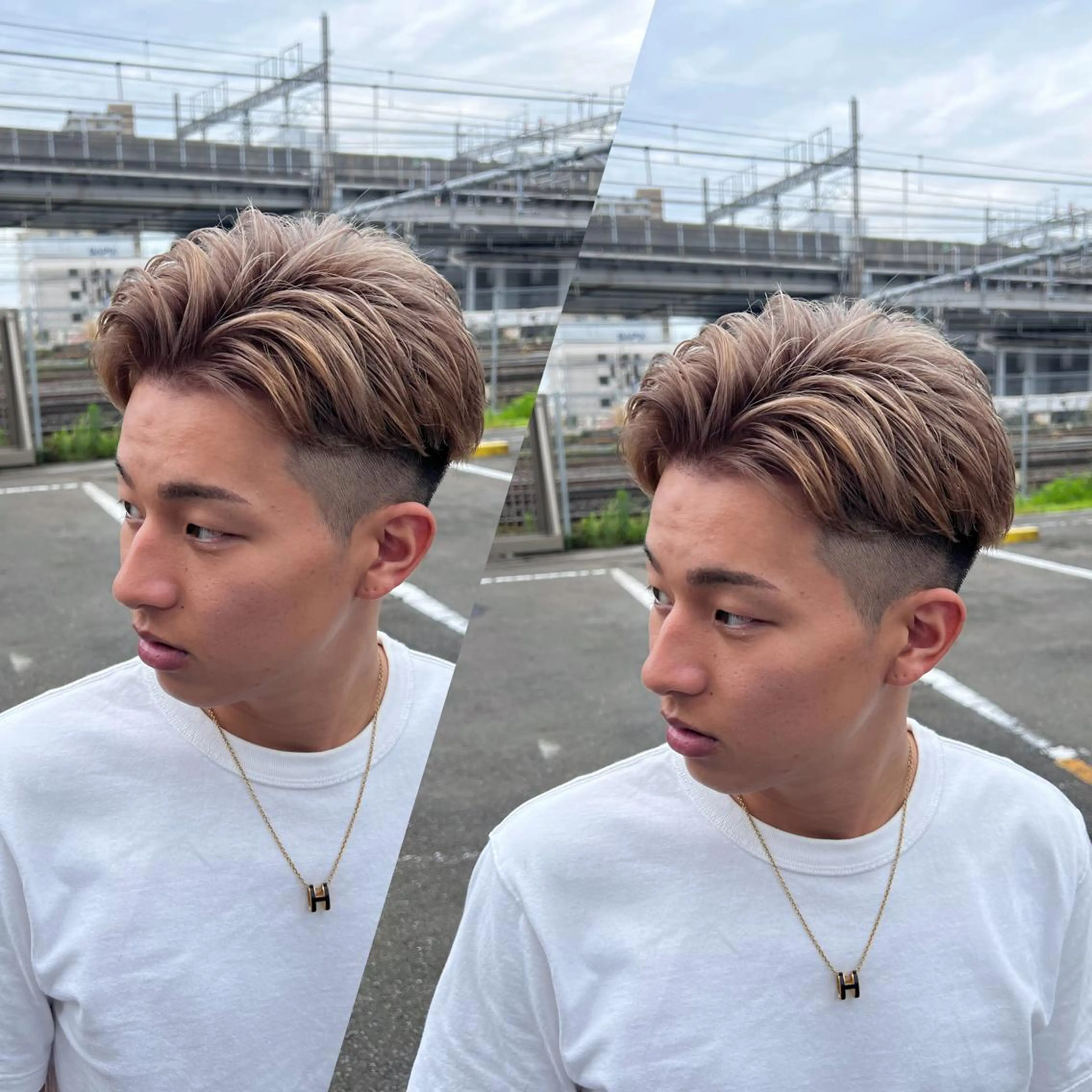 ショート カラー R/🤎 パーマ&ブリーチ🔥のヘアスタイル