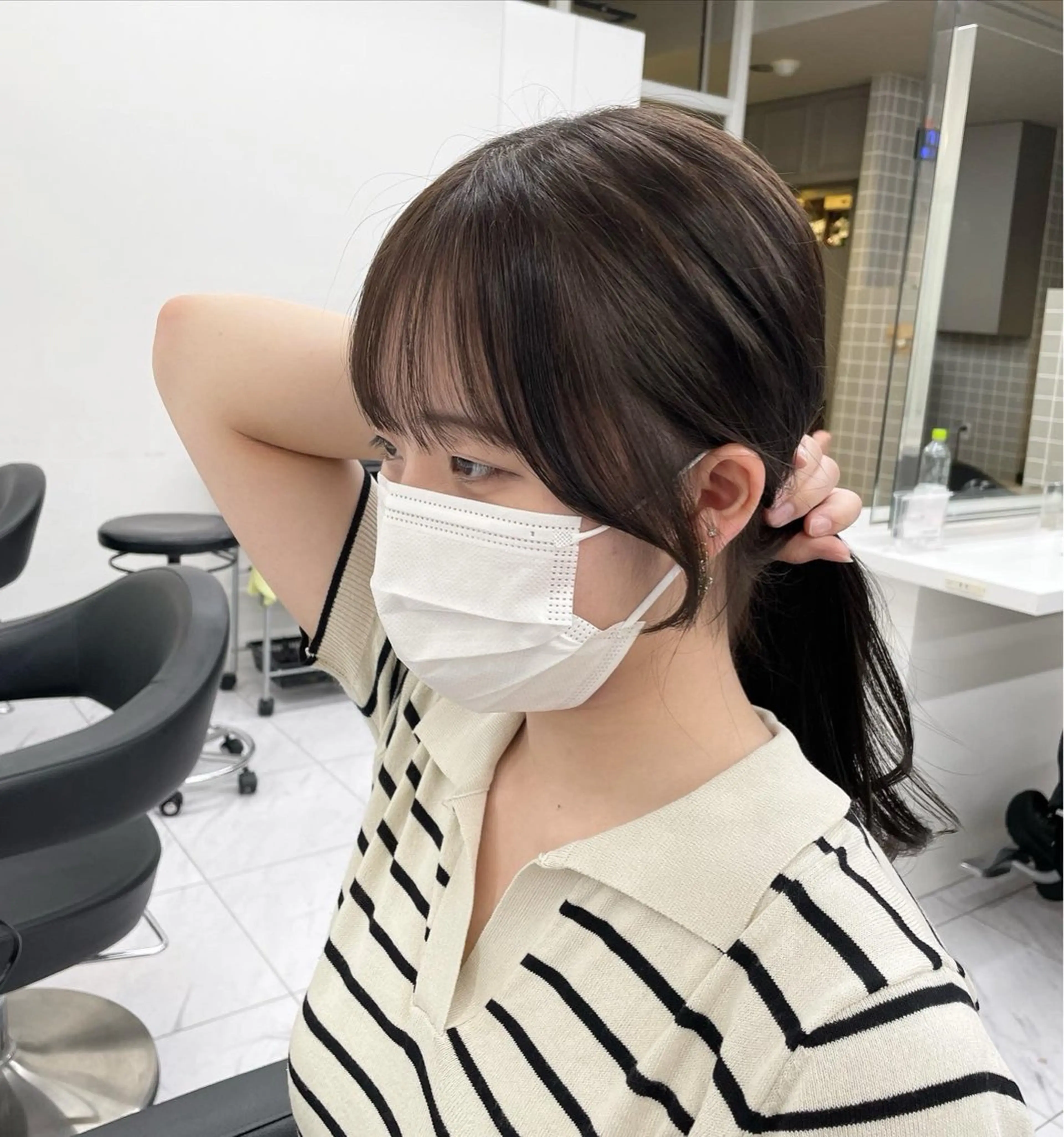 ロング カラー 顔まわりレイヤー 顔周りカット 髪質改善 韓国風ヘア レイヤーカット カット パーマ トリートメント ヘッドスパ ヘアセット 表参道ハッシュカット レイヤー/リノンのヘアスタイル