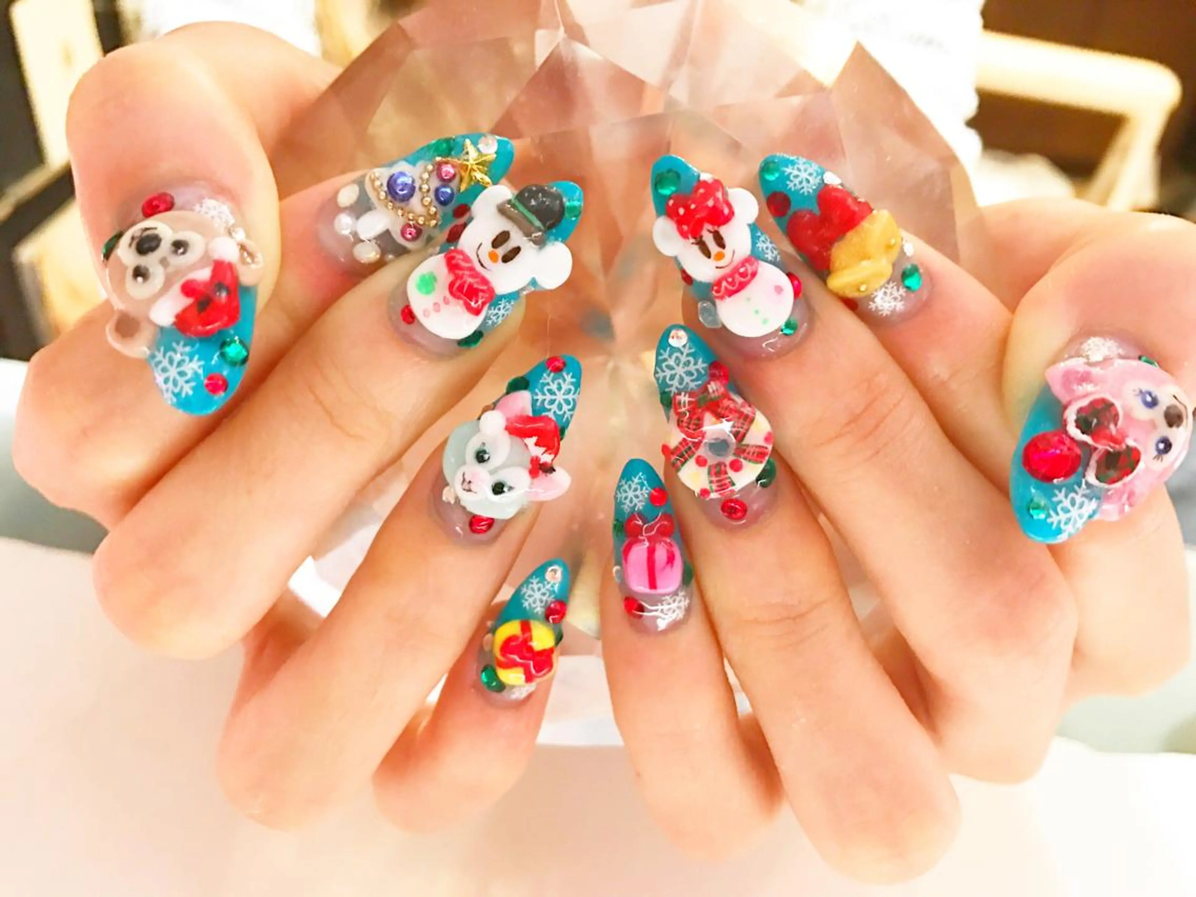ネイル アートネイル スカルプネイル 冬ネイル クリスマス YUN 💅のネイルデザイン
