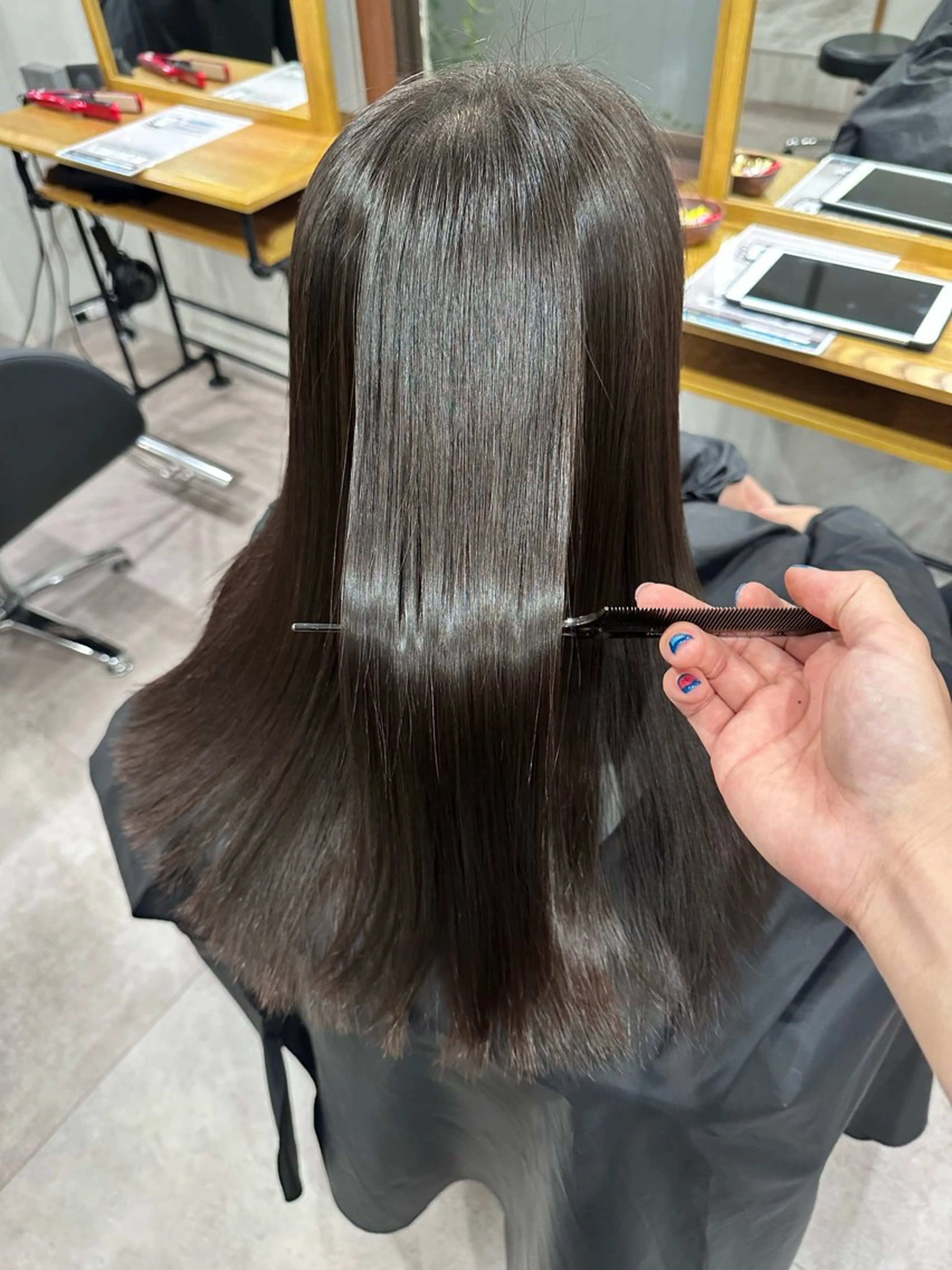 ロング カット 縮毛矯正 トリートメント affect 上大岡所属・《ブリーチカラー / 縮毛矯正》坂本爽のヘアスタイル