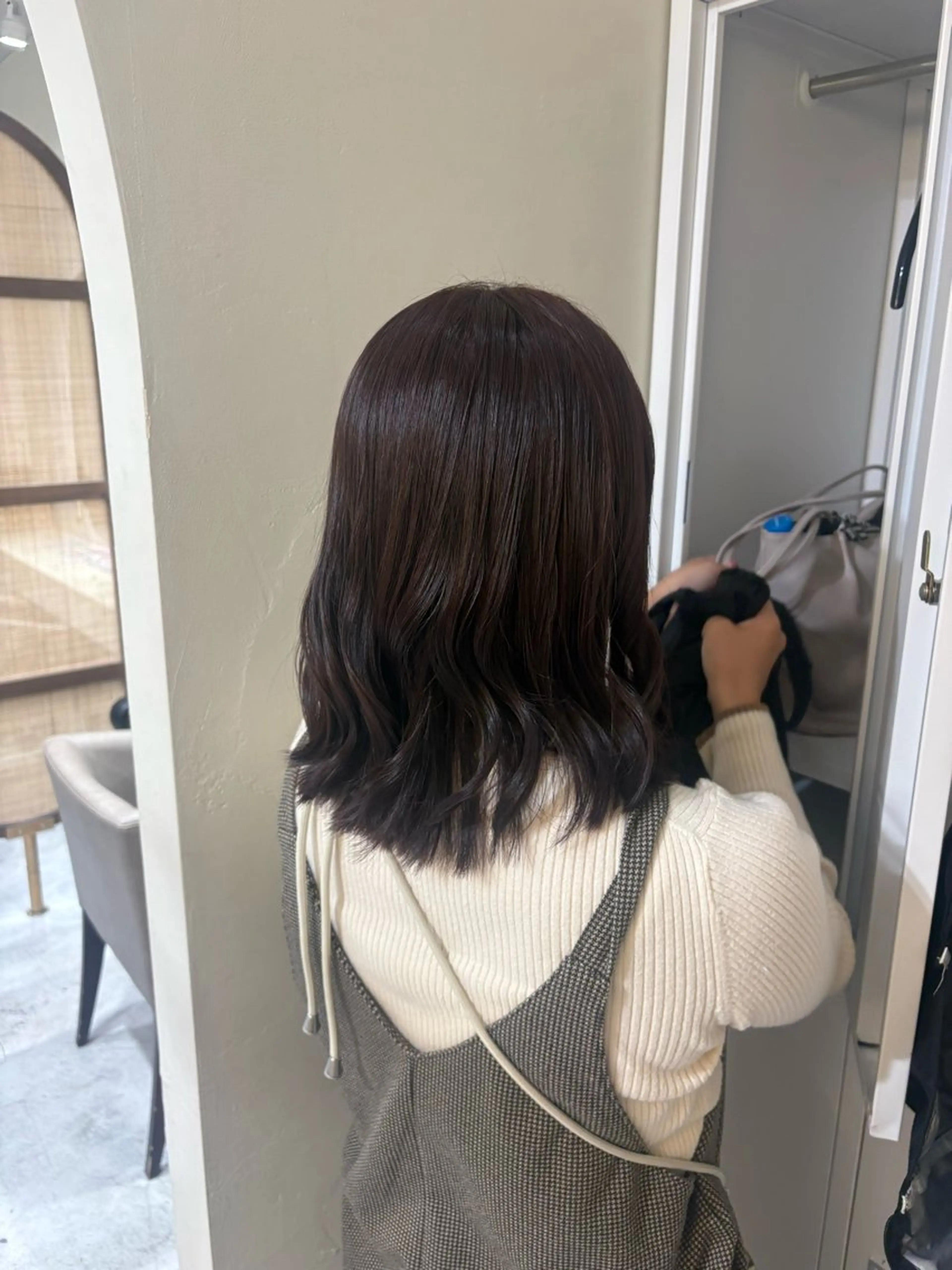 ミディアム ピンクブラウン ヘアカラー トリートメント 透明感暖色カラー🍒 池袋/hanaのヘアスタイル