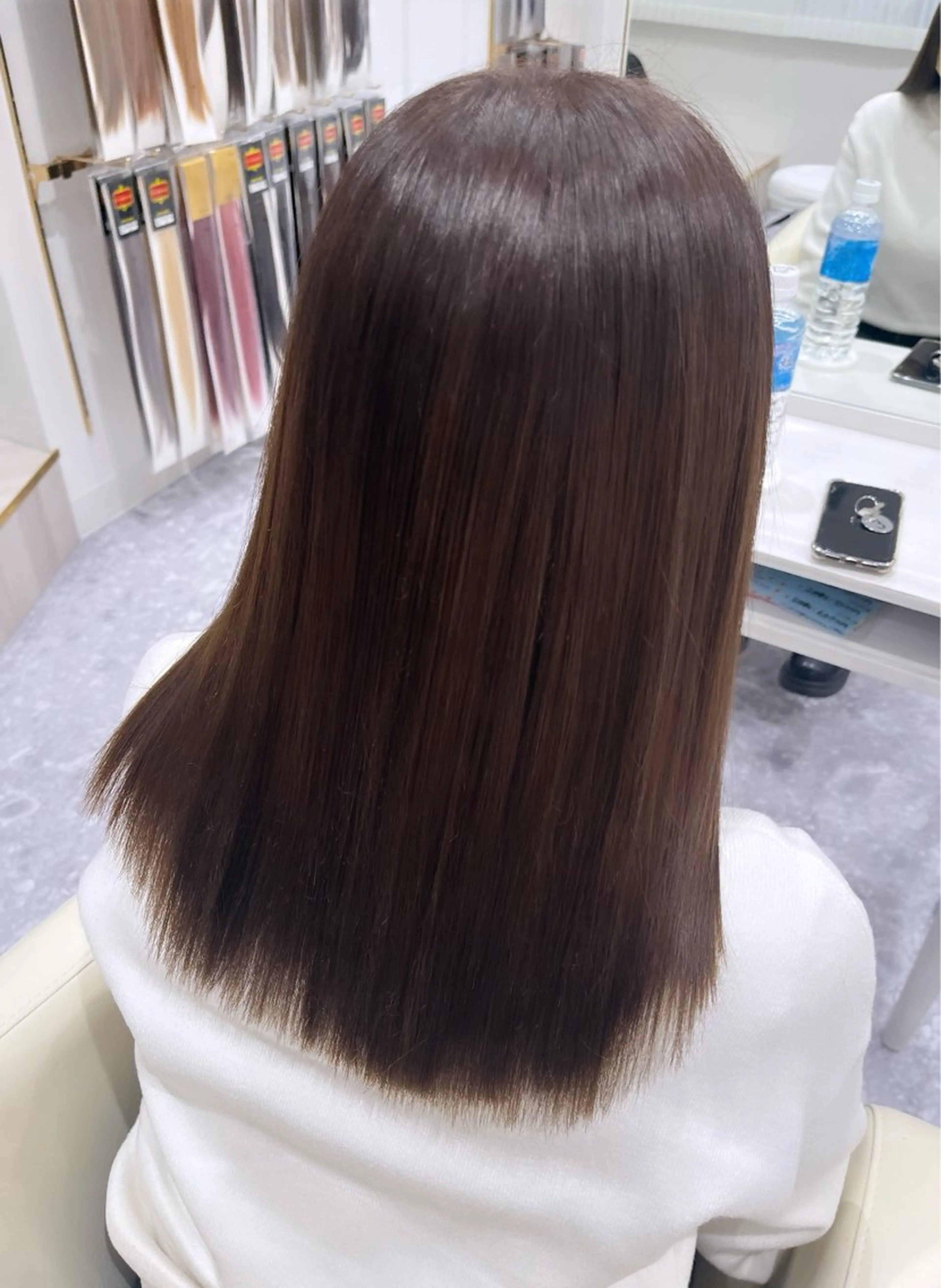 ミディアム カラー カット ヘアカラー トリートメント 河西 楓のヘアスタイル